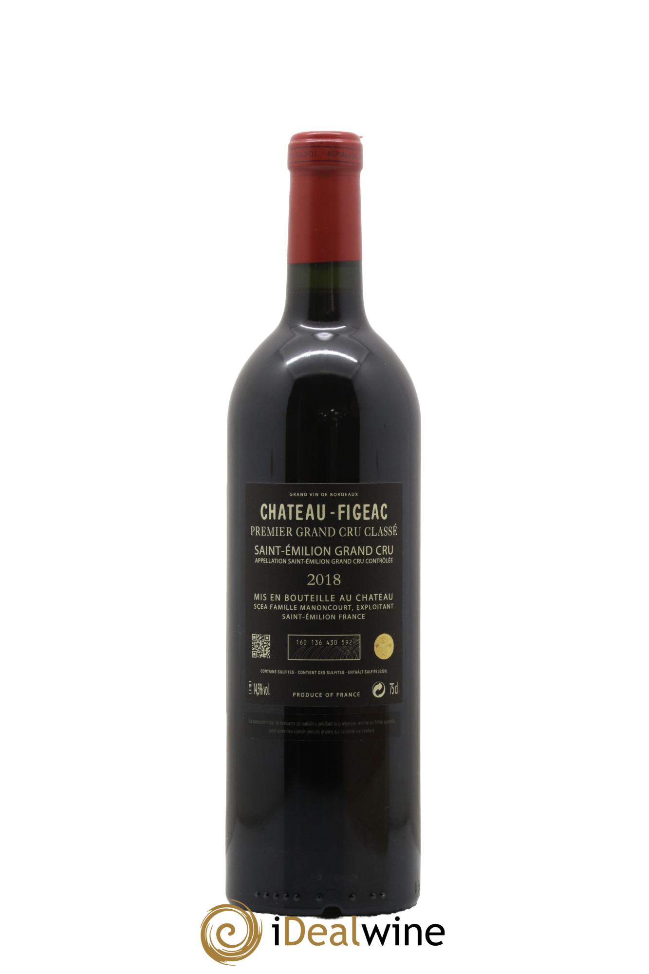Château Figeac 1er Grand Cru Classé A  2018 - Lot of 1 bottle - 2