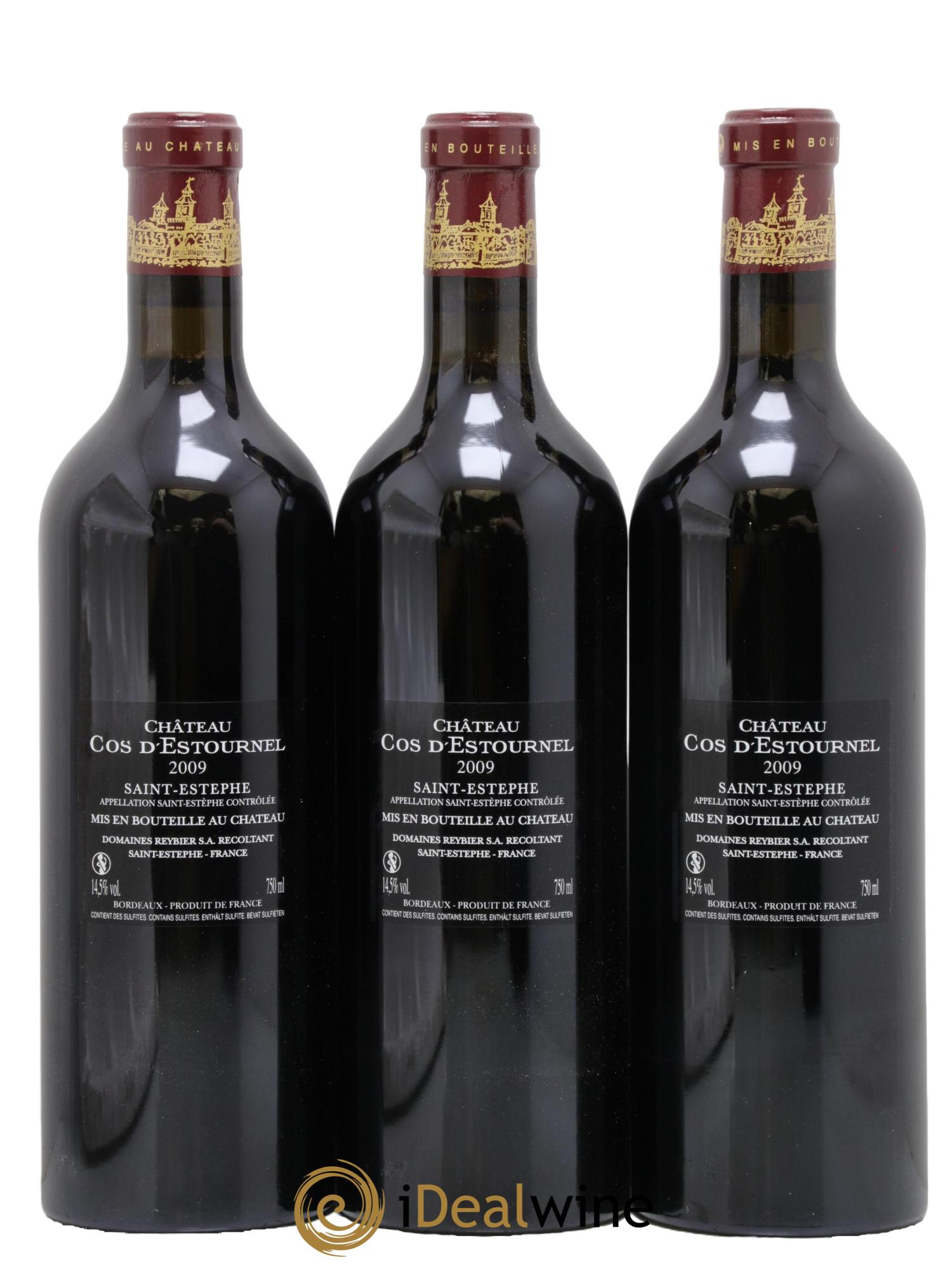 Cos d'Estournel 2ème Grand Cru Classé 2009 - Posten von 3 Flaschen - 1
