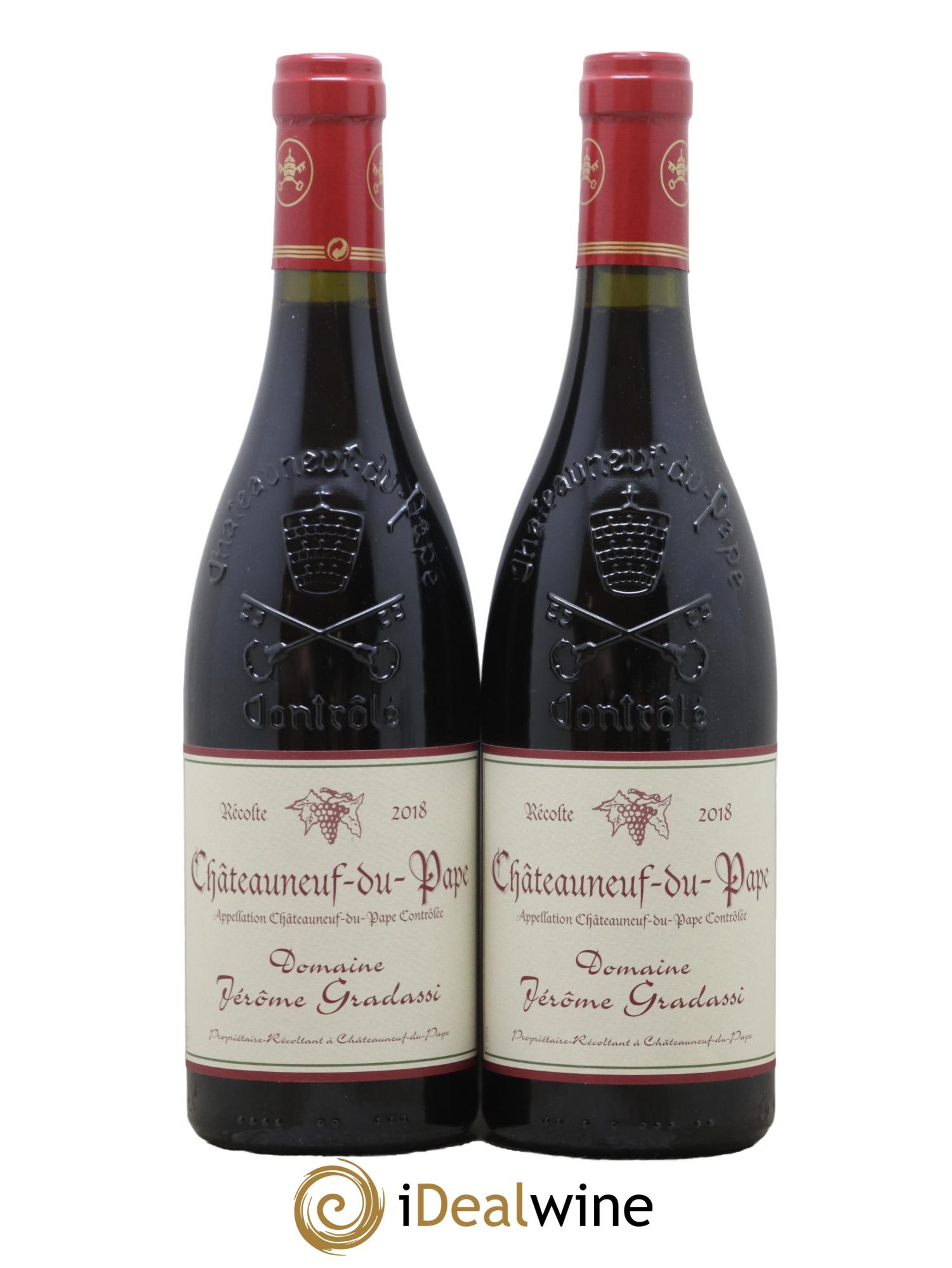 Châteauneuf-du-Pape Jérôme Gradassi 2018 - Lotto di 2 bottiglie - 0