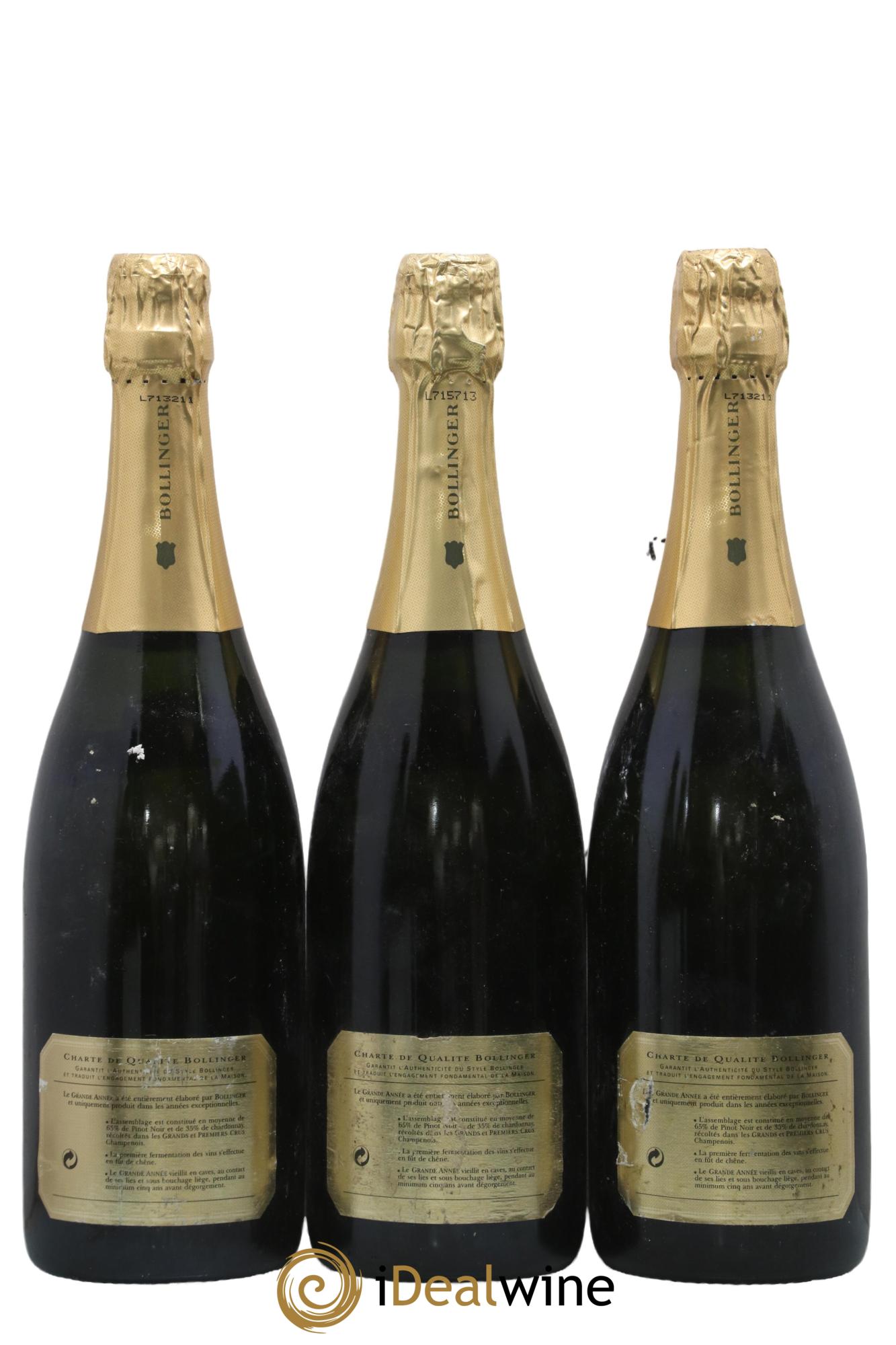 Grande Année Brut Bollinger 1989 - Lot of 3 bottles - 1