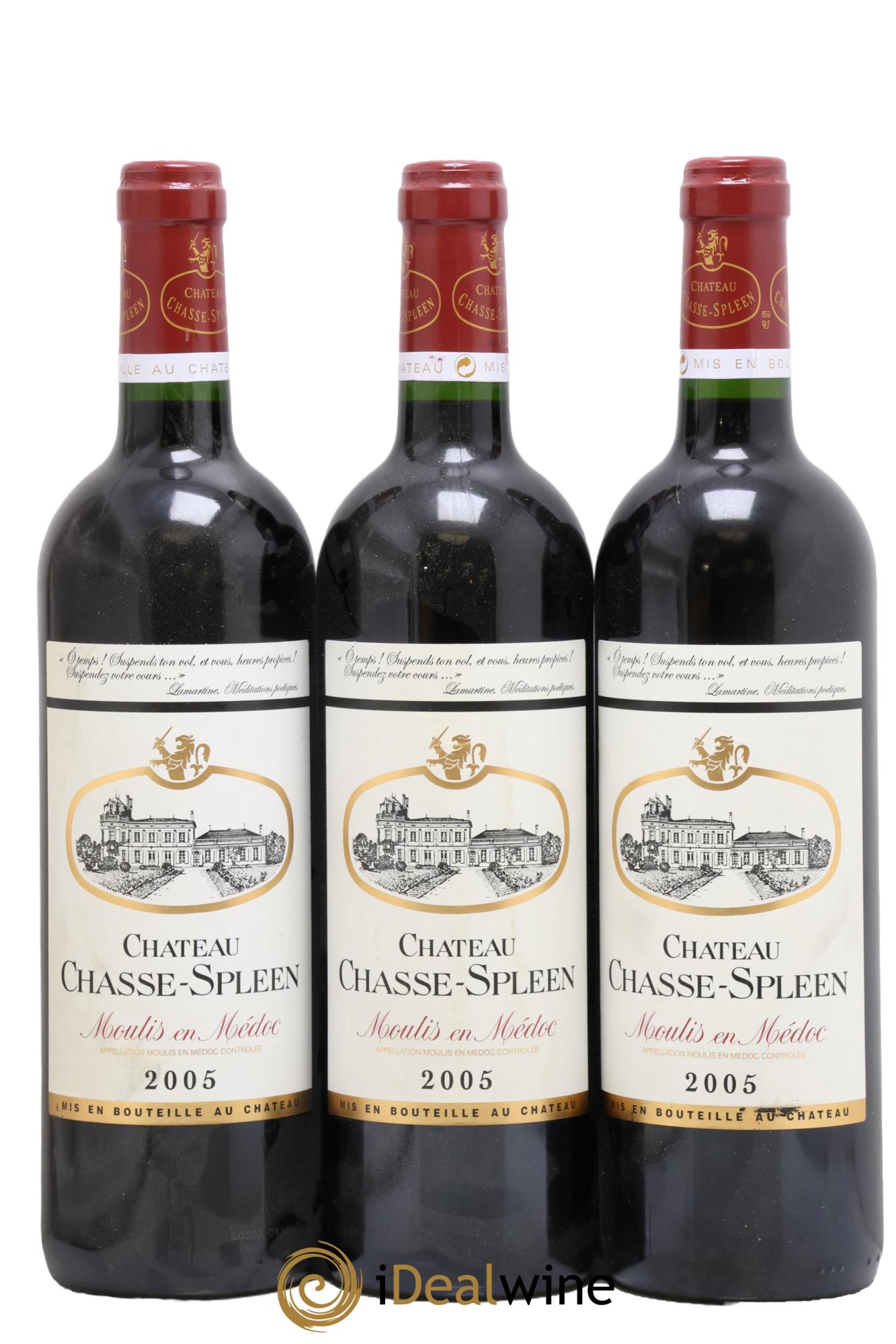 Château Chasse Spleen 2005 - Lot of 3 bottles - 0