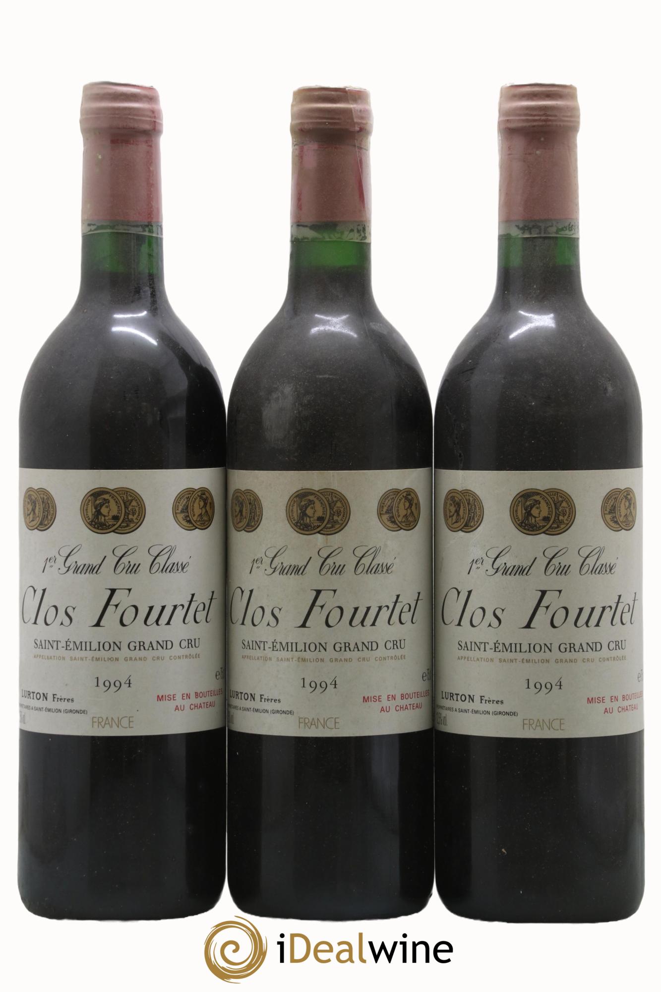 Clos Fourtet 1er Grand Cru Classé B 1994 - Posten von 3 Flaschen - 0