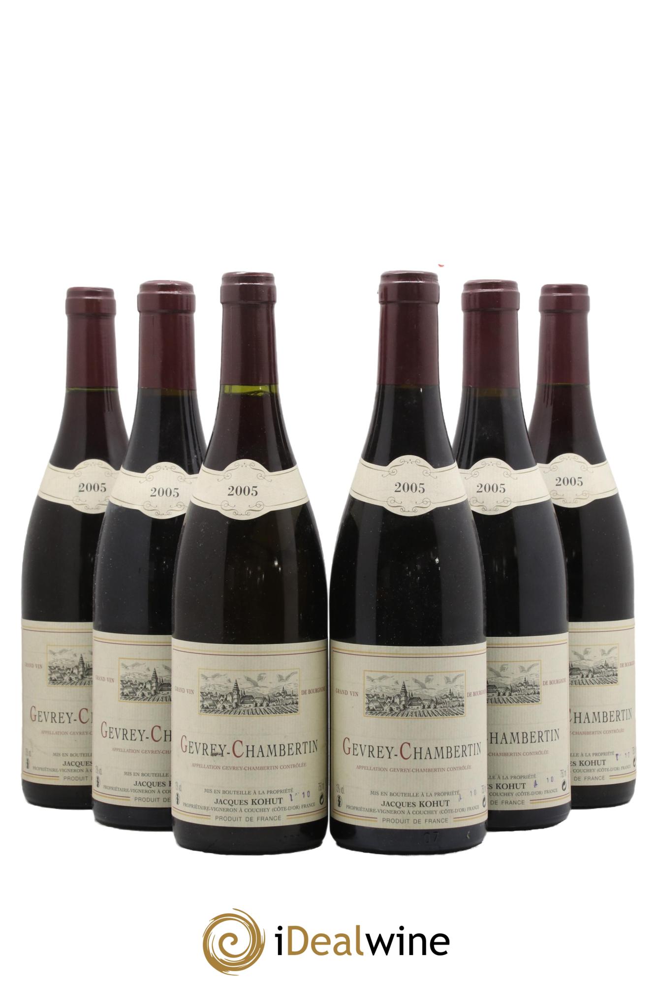 Gevrey-Chambertin Jacques Kohut 2005 - Posten von 6 Flaschen - 0
