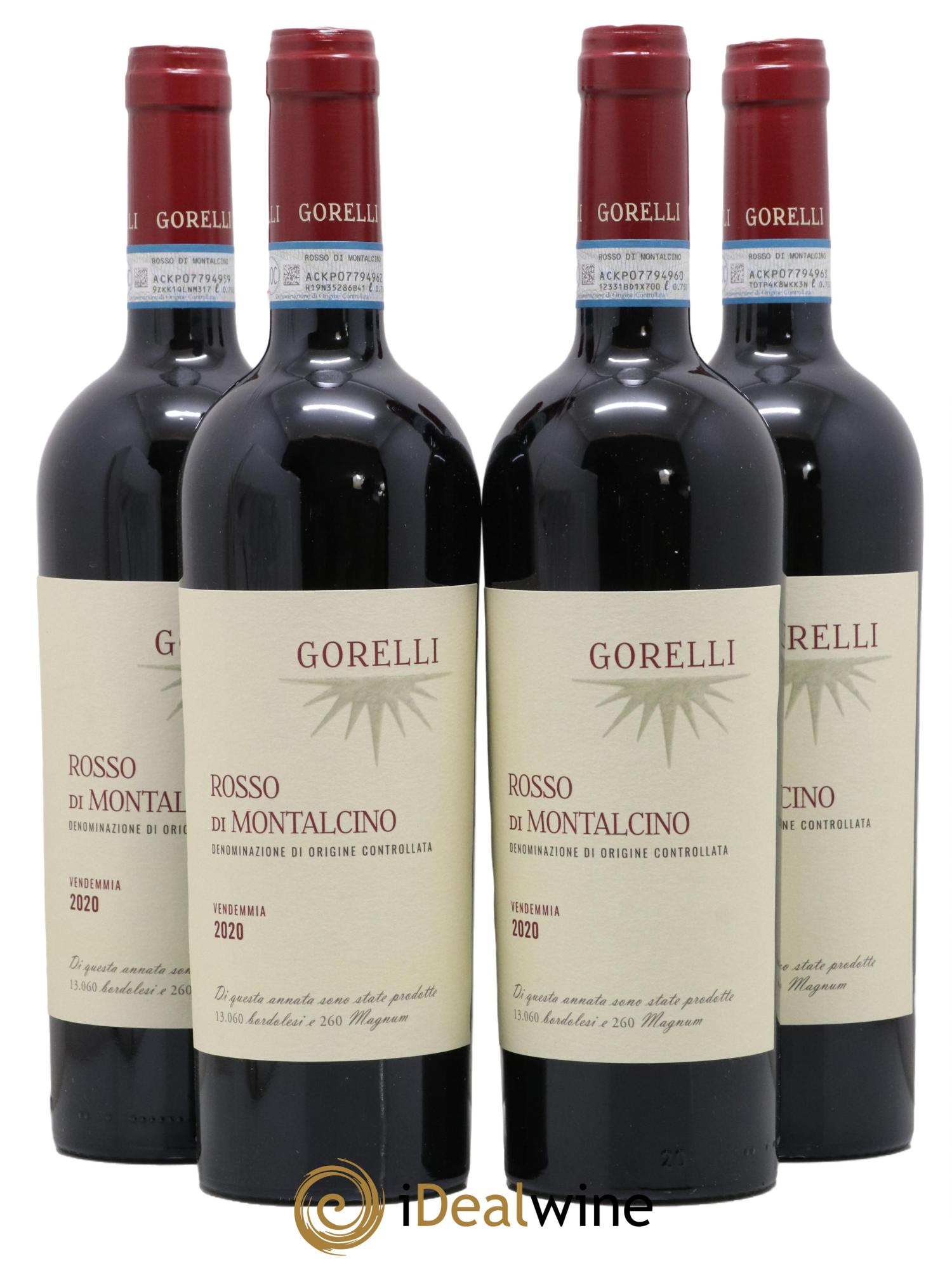 Rosso di Montalcino DOC Gorelli 2020 - Lot de 4 bouteilles - 0