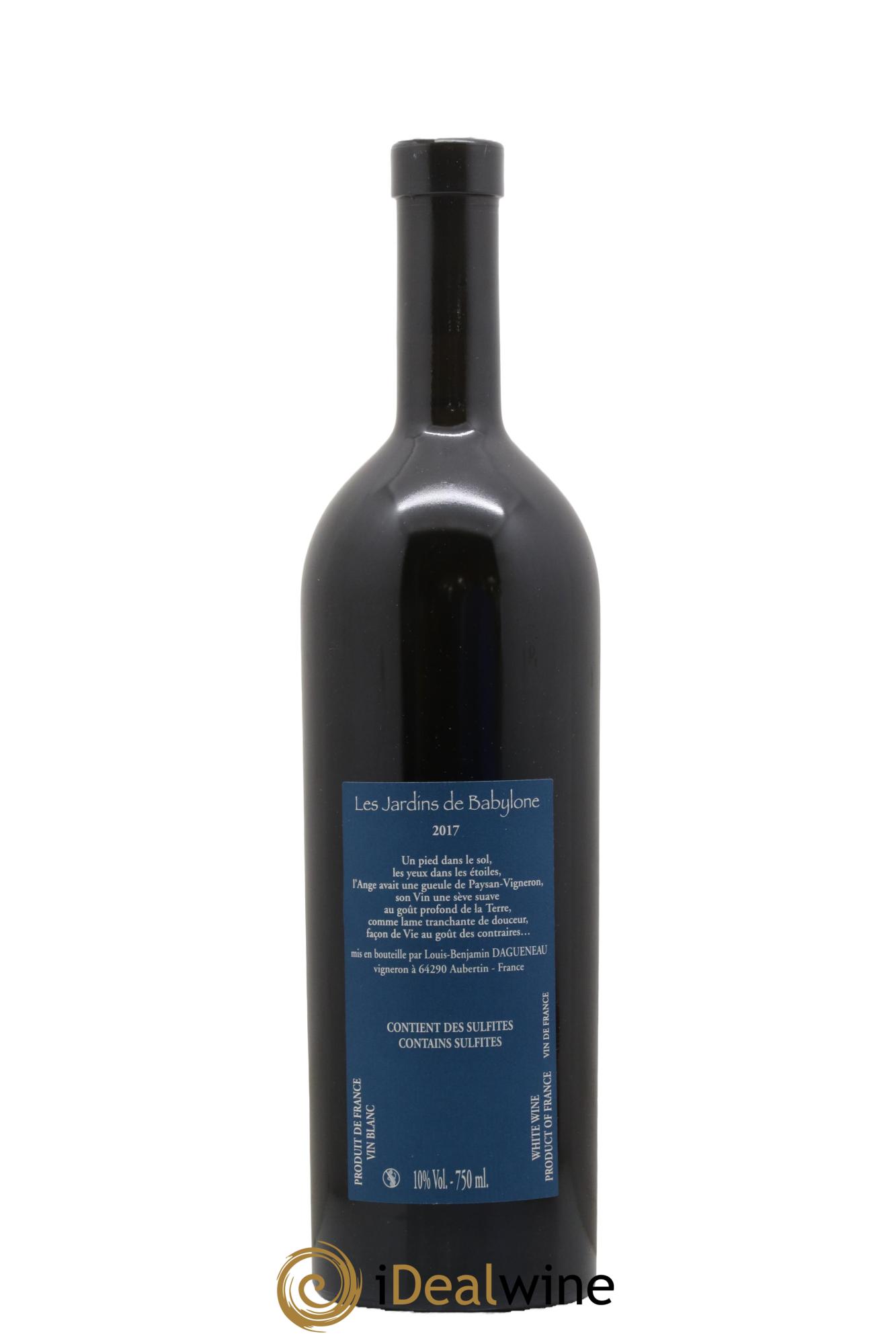 Vin de France (anciennement Jurançon) Jardins de Babylone Demi-Sec Didier Dagueneau (Domaine) 2017 - Lot of 1 bottle - 1