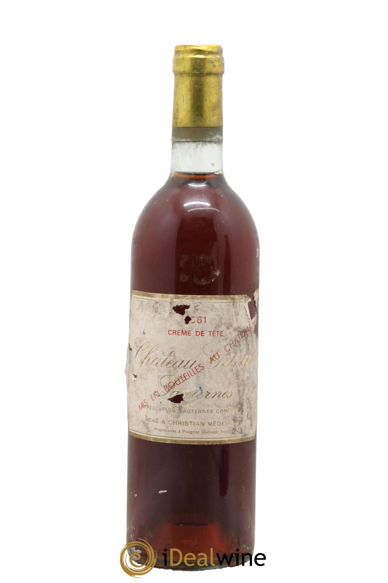 Château Gilette - Crème de Tête Grande Réserve 1961 - Lotto di 1 bottiglia - 0