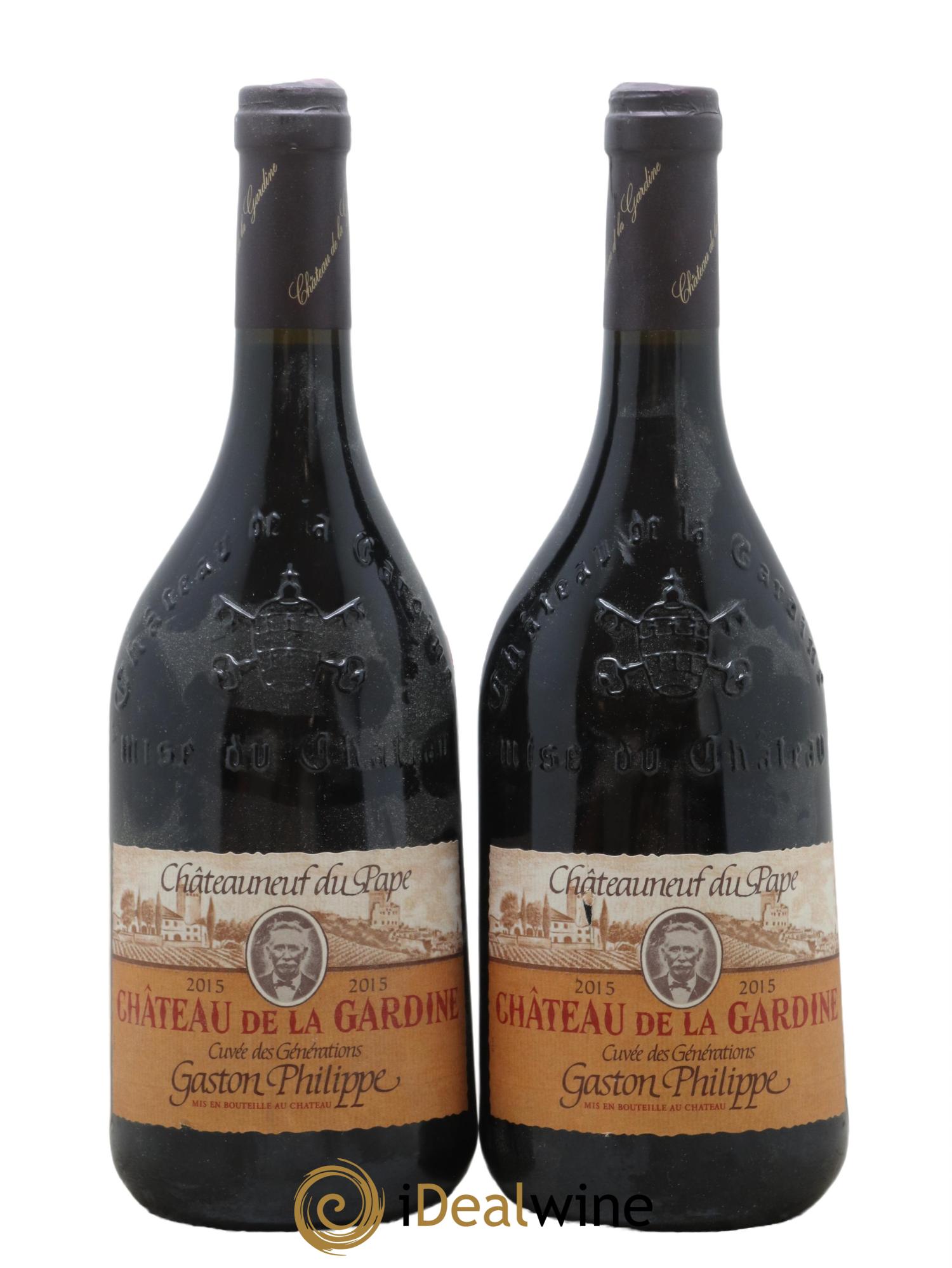 Châteauneuf-du-Pape Cuvee Philippe Gaston Cuvee des Generations Chateau la Gardine 2015 - Lot de 2 bouteilles - 0