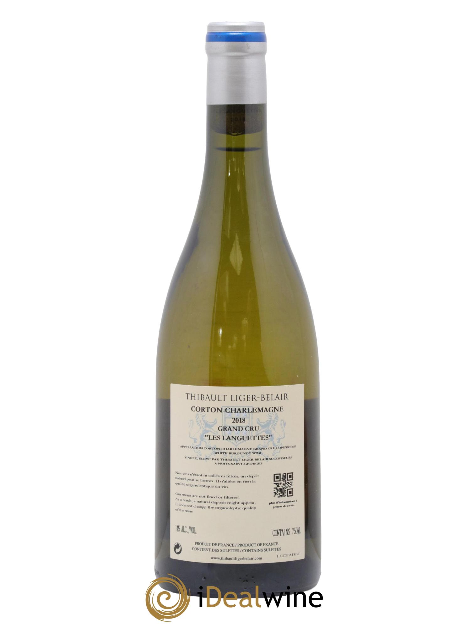 Corton Charlemagne Grand Cru Les Languettes Thibault Liger-Belair Successeurs 2018 - Lot de 1 bouteille - 1