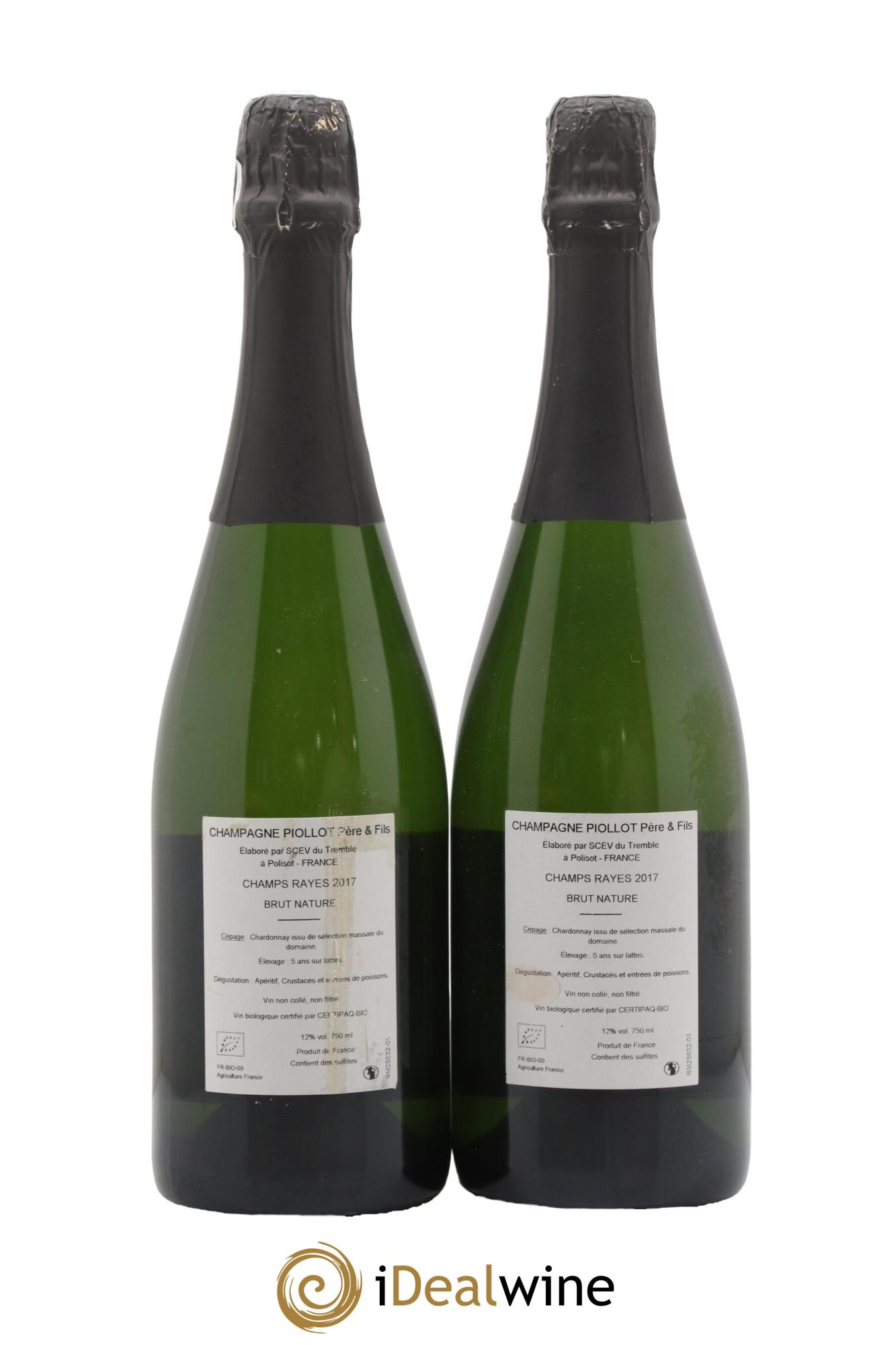 Champagne Champs Rayés Piollot 2017 - Lot de 2 bouteilles - 1