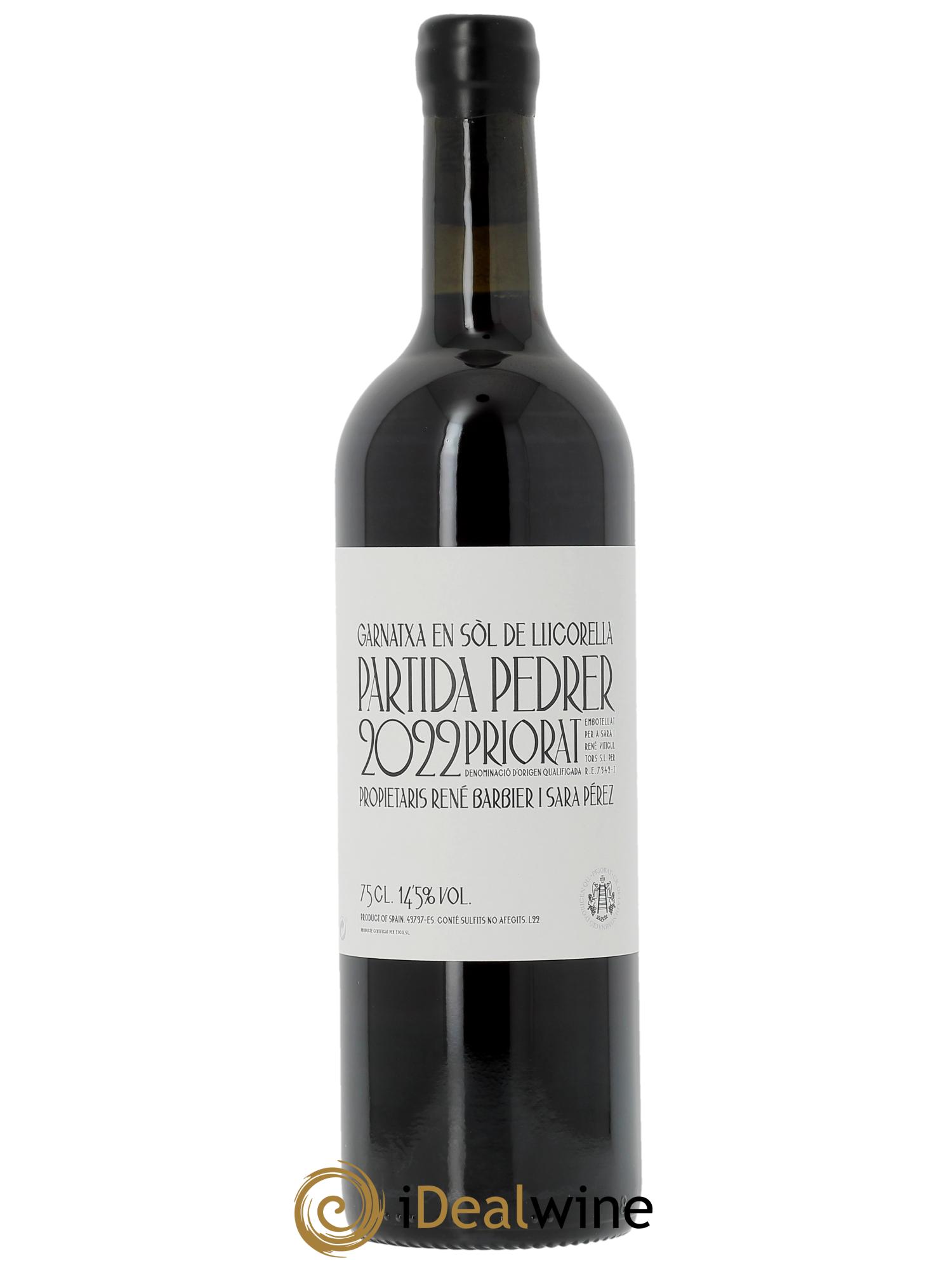 Priorat DOCa Partida Pedrer Sara Perez & Rene Barbier  2022 - Lot de 1 bouteille - 0