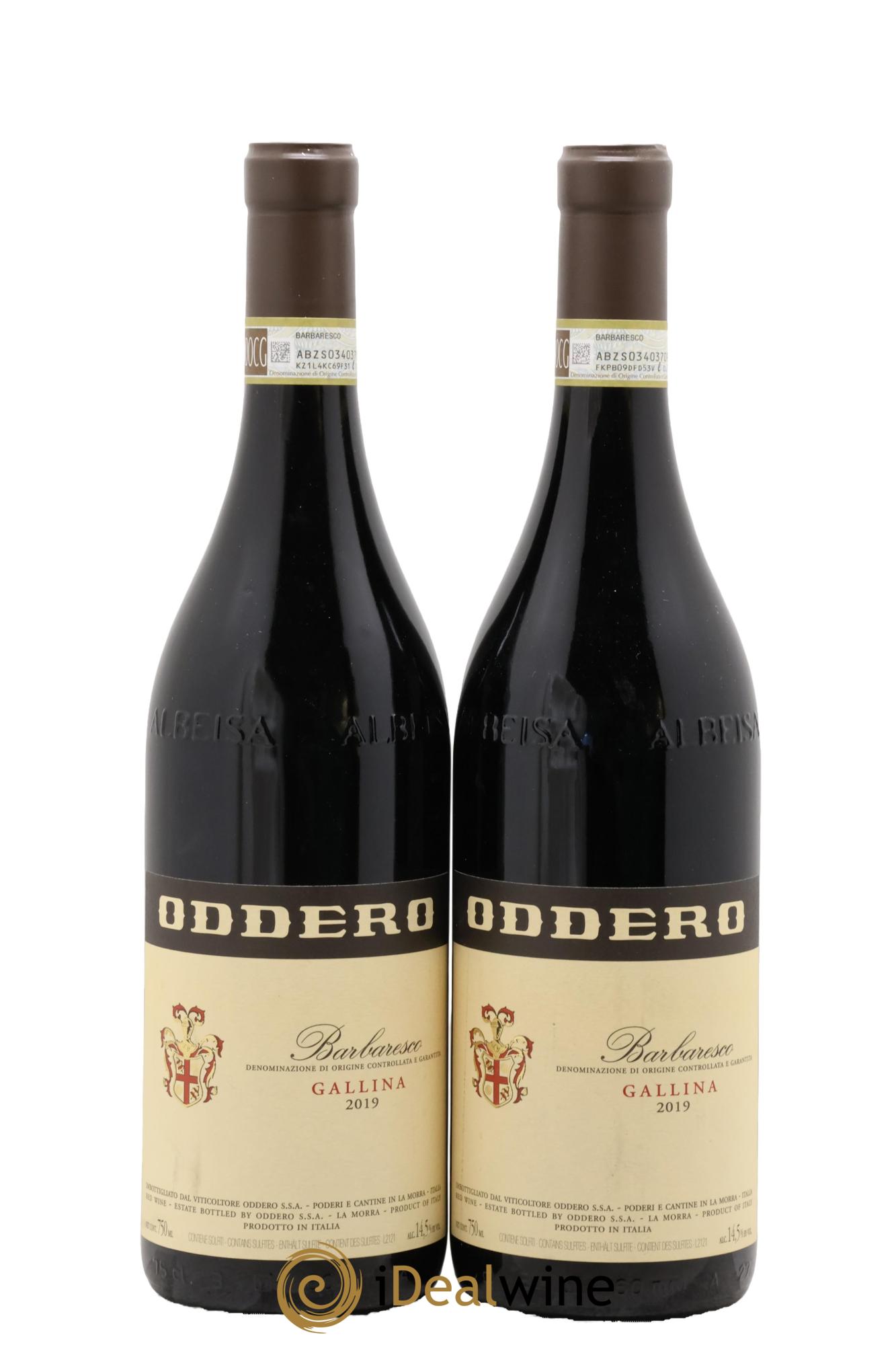 Barbaresco DOCG Gallina Oddero 2019 - Lot of 2 bottles - 0
