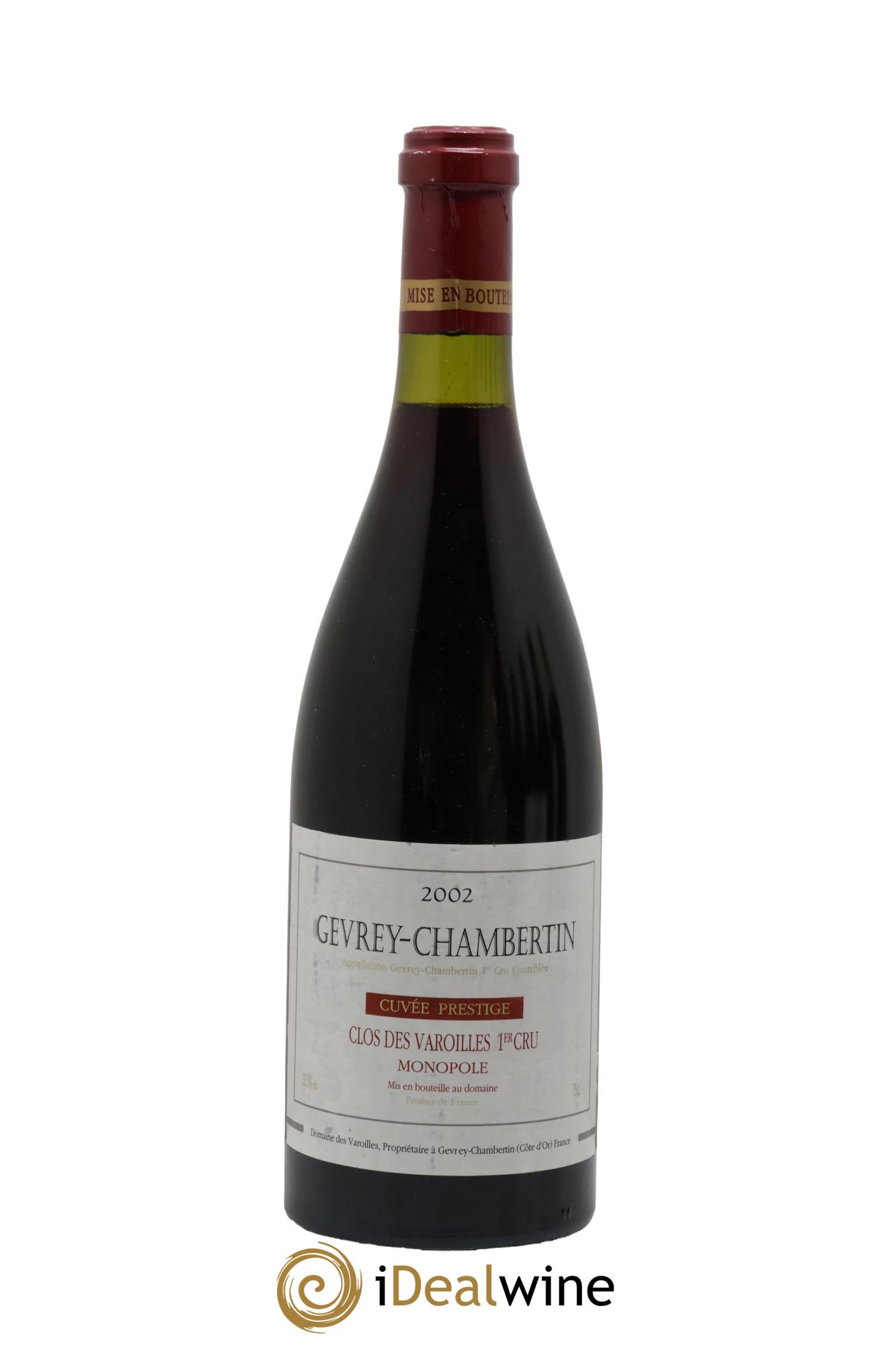 Gevrey-Chambertin 1er Cru Clos des Varoilles Monopole Varoilles (Domaine des) Cuvée Prestige 2002 - Lot de 1 bouteille - 0