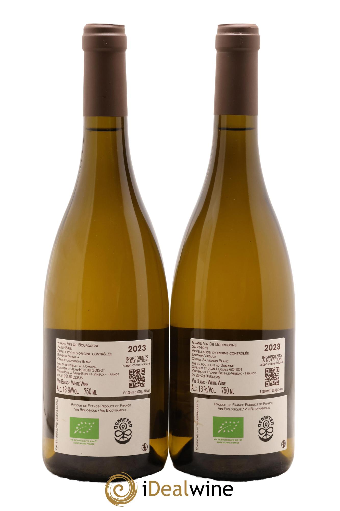 Saint-Bris Exogyra Virgula Goisot 2023 - Lot of 2 bottles - 1