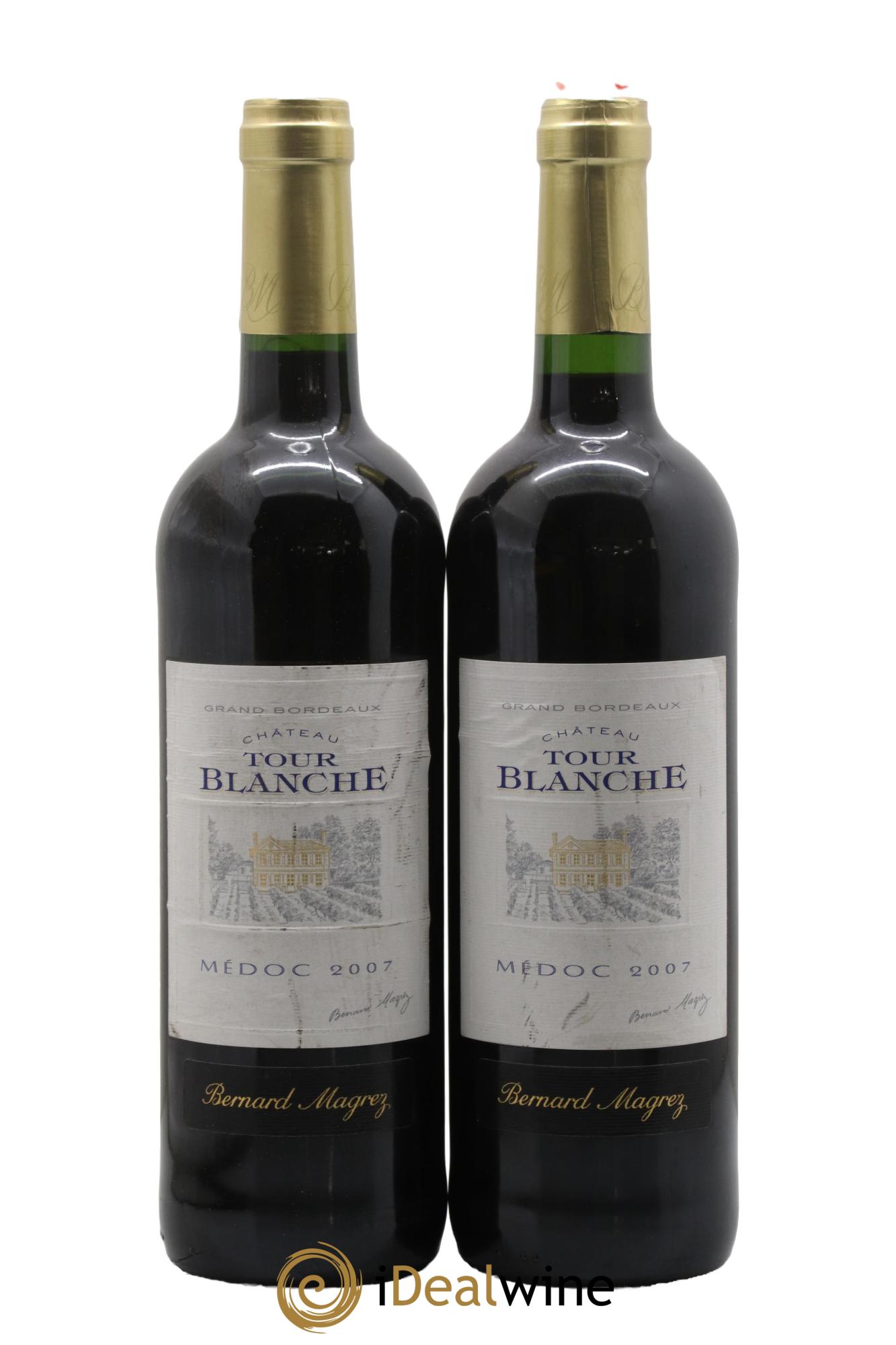 Château Tour Blanche Cru Bourgeois  2007 - Lotto di 2 bottiglie - 0