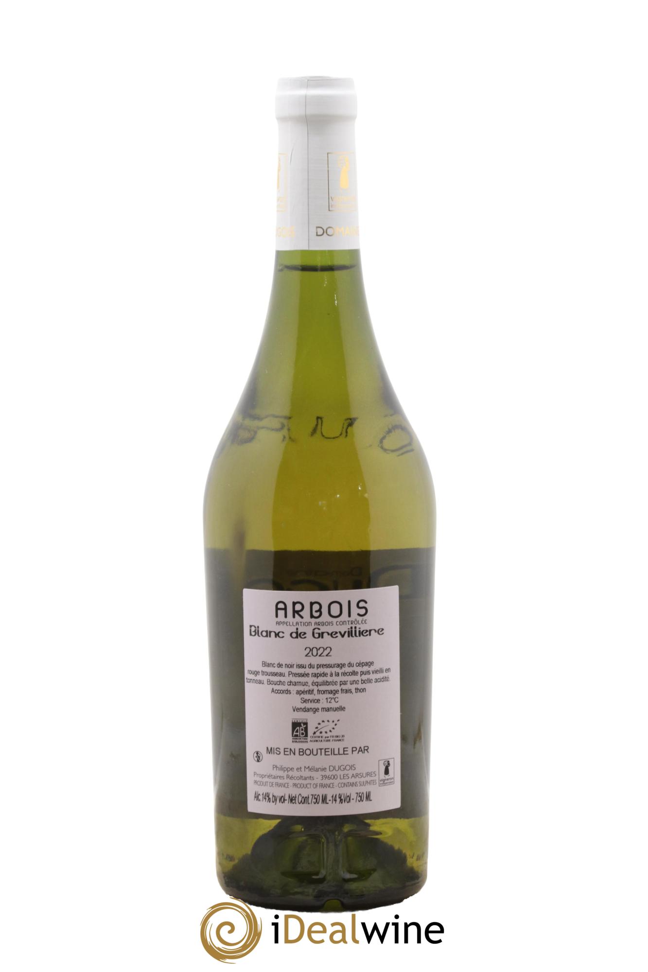 Arbois Blanc de Grevillière Domaine Dugois 2022 - Lotto di 1 bottiglia - 1