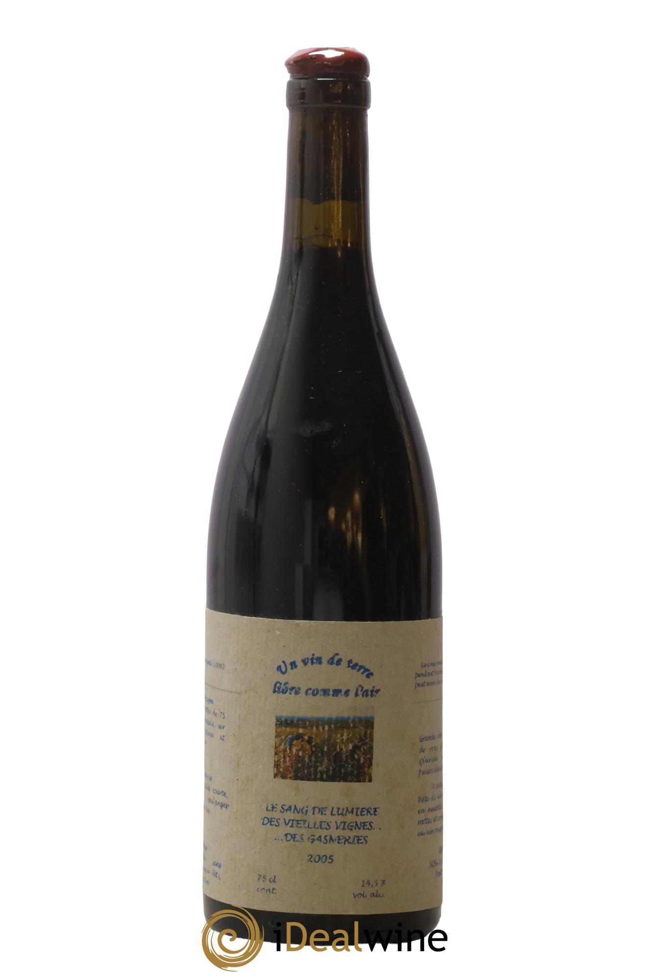 Vin de France Un vin de Terre Libre comme l'Air Le Sang de Lumière des Vieilles Vignes ... des Gasneries Josette Medau & Pierre Weyand 2005 - Posten von 1 Flasche - 0