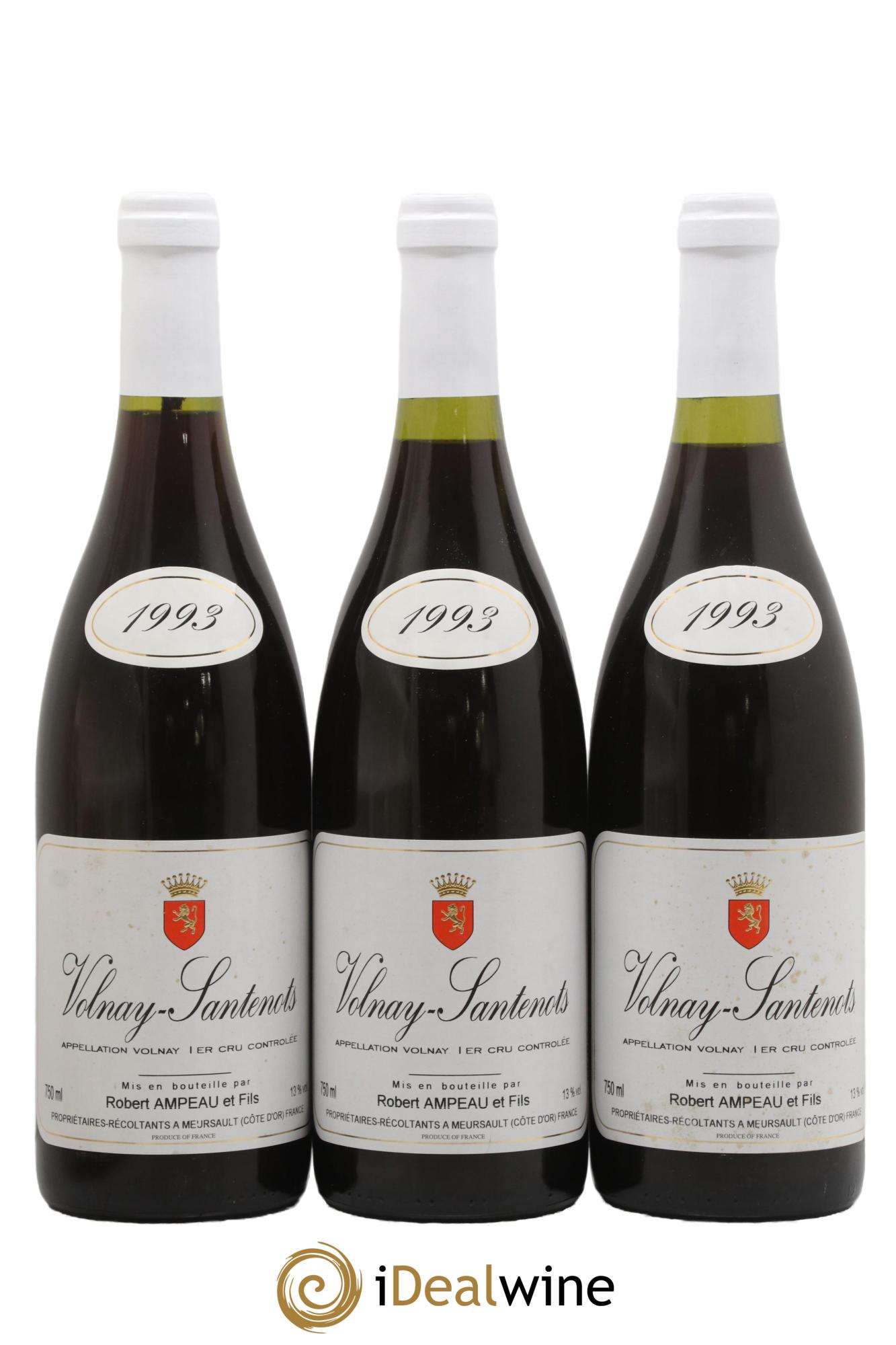 Volnay 1er Cru Robert Ampeau 1993 - Lot de 3 bouteilles - 0