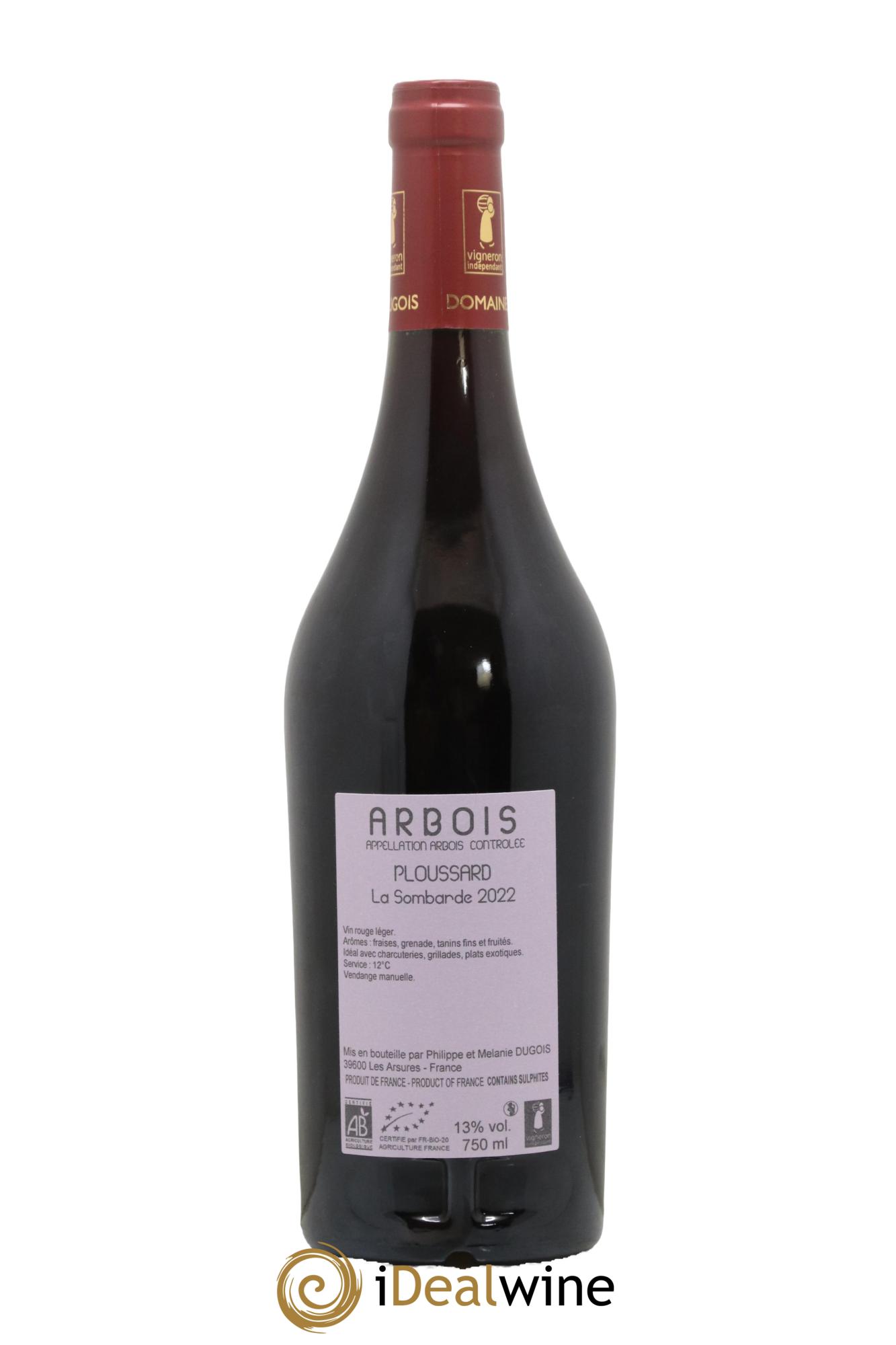 Arbois Ploussard La Sombarde Domaine Dugois 2022 - Lot of 1 bottle - 1