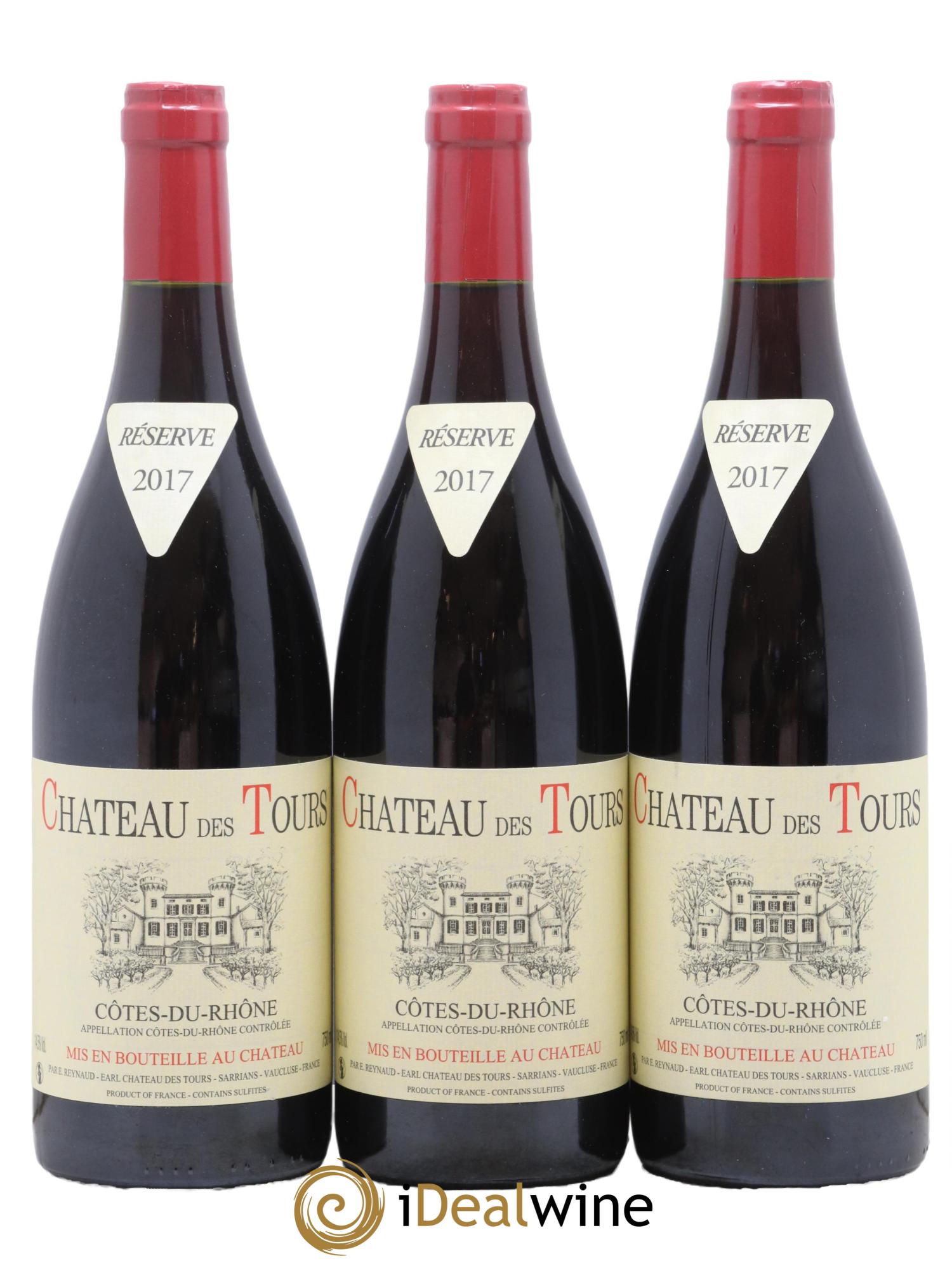 Côtes-du-Rhône Château des Tours Emmanuel Reynaud 2017 - Lot de 3 bouteilles - 0
