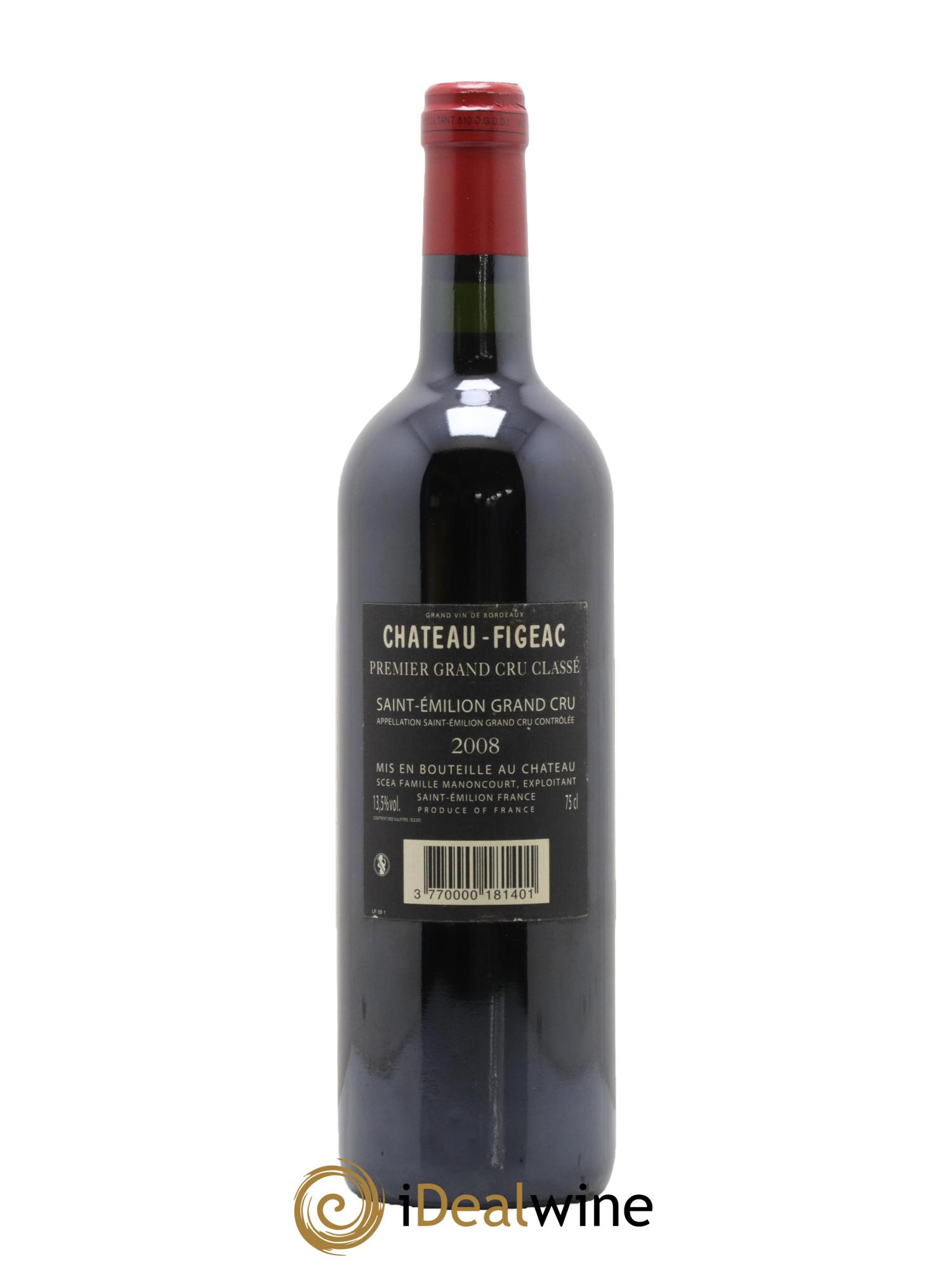 Château Figeac 1er Grand Cru Classé A 2008 - Lotto di 1 bottiglia - 1