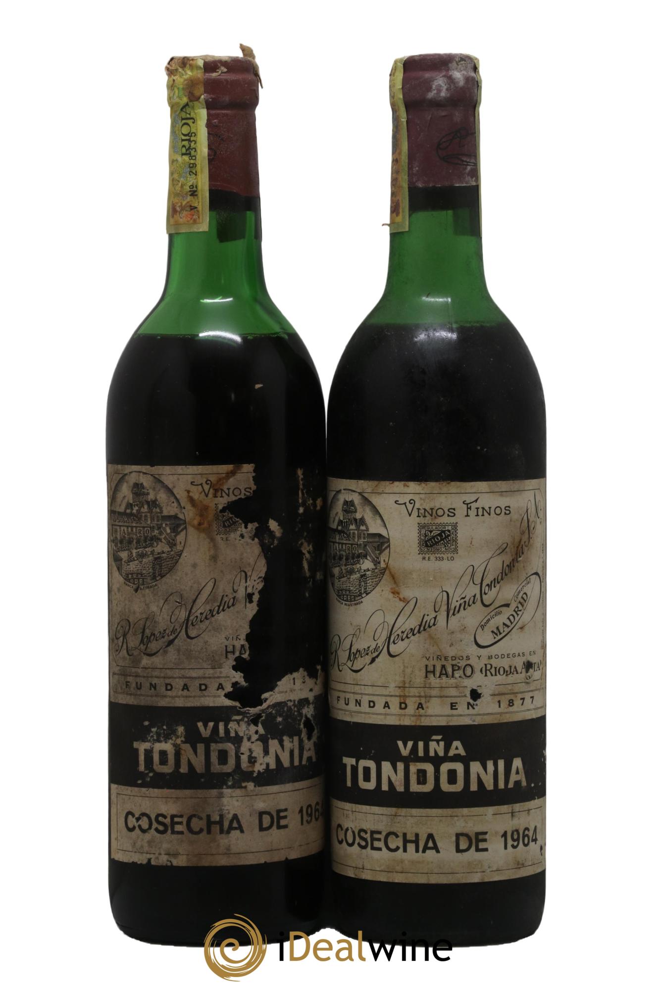 Rioja Gran Reserva Vina Tondonia R. Lopez de Heredia 1964 - Lot of 2 bottles - 0