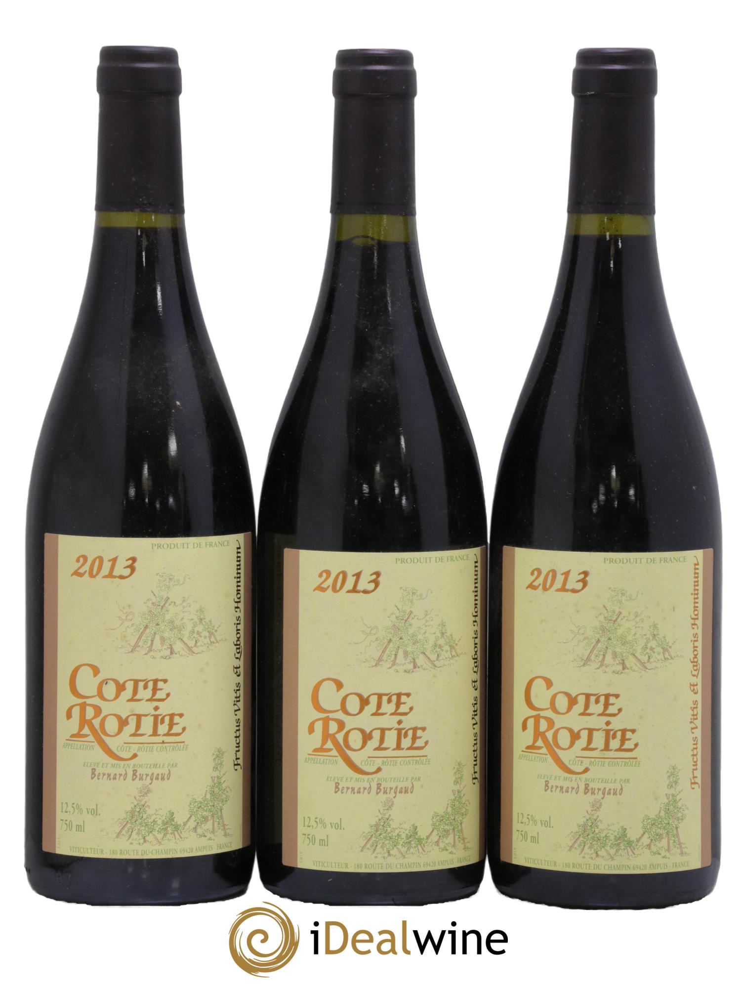 Côte-Rôtie Bernard Burgaud 2013 - Lot de 3 bouteilles - 0