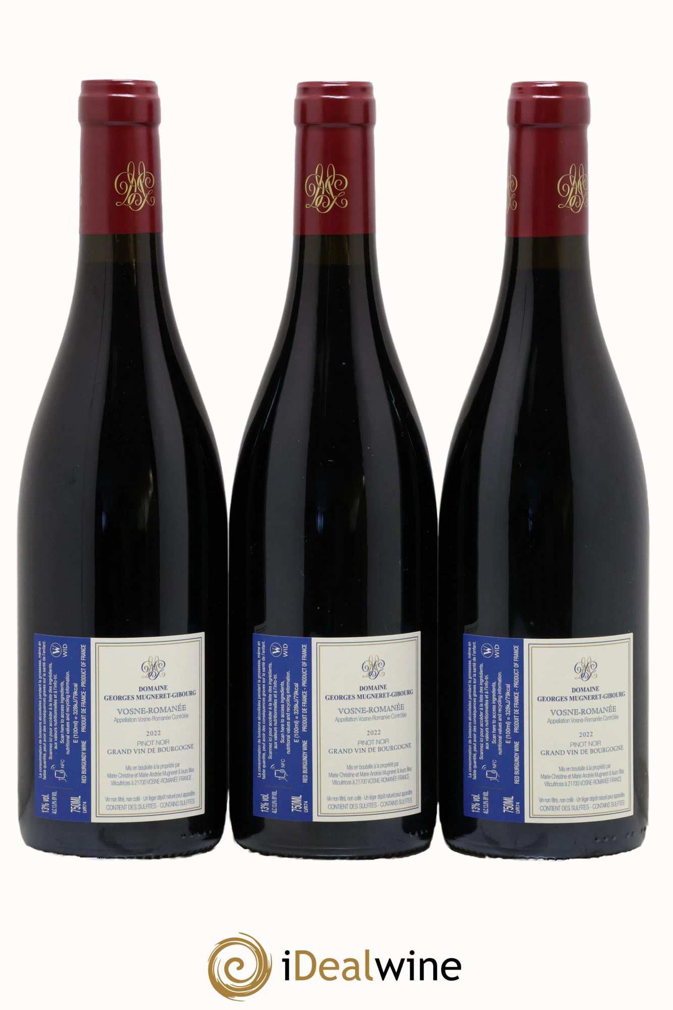 Vosne-Romanée Mugneret-Gibourg (Domaine) 2022 - Lot de 3 bouteilles - 1