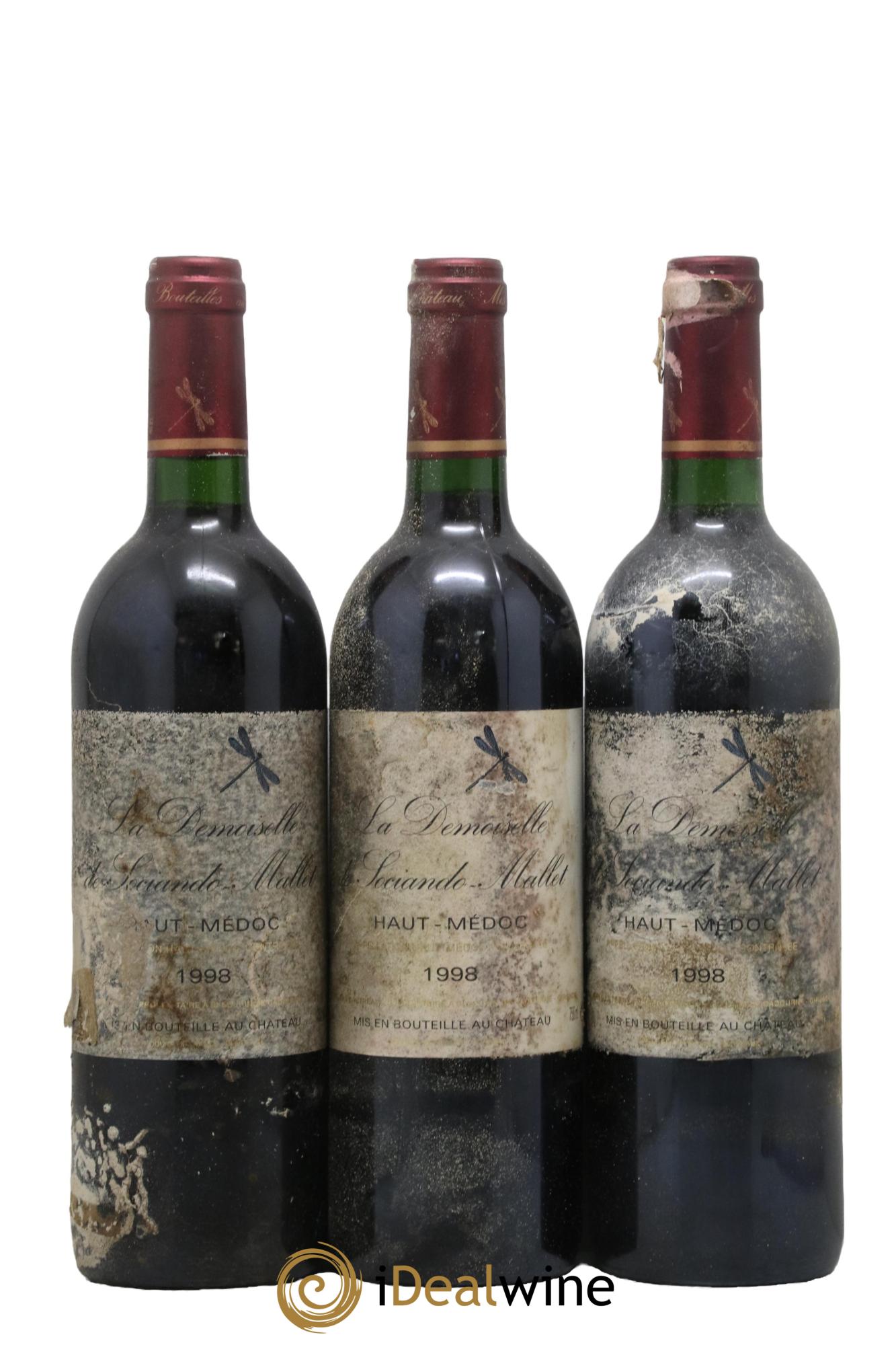 Demoiselle de Sociando Mallet Second Vin 1998 - Lot de 3 bouteilles - 0