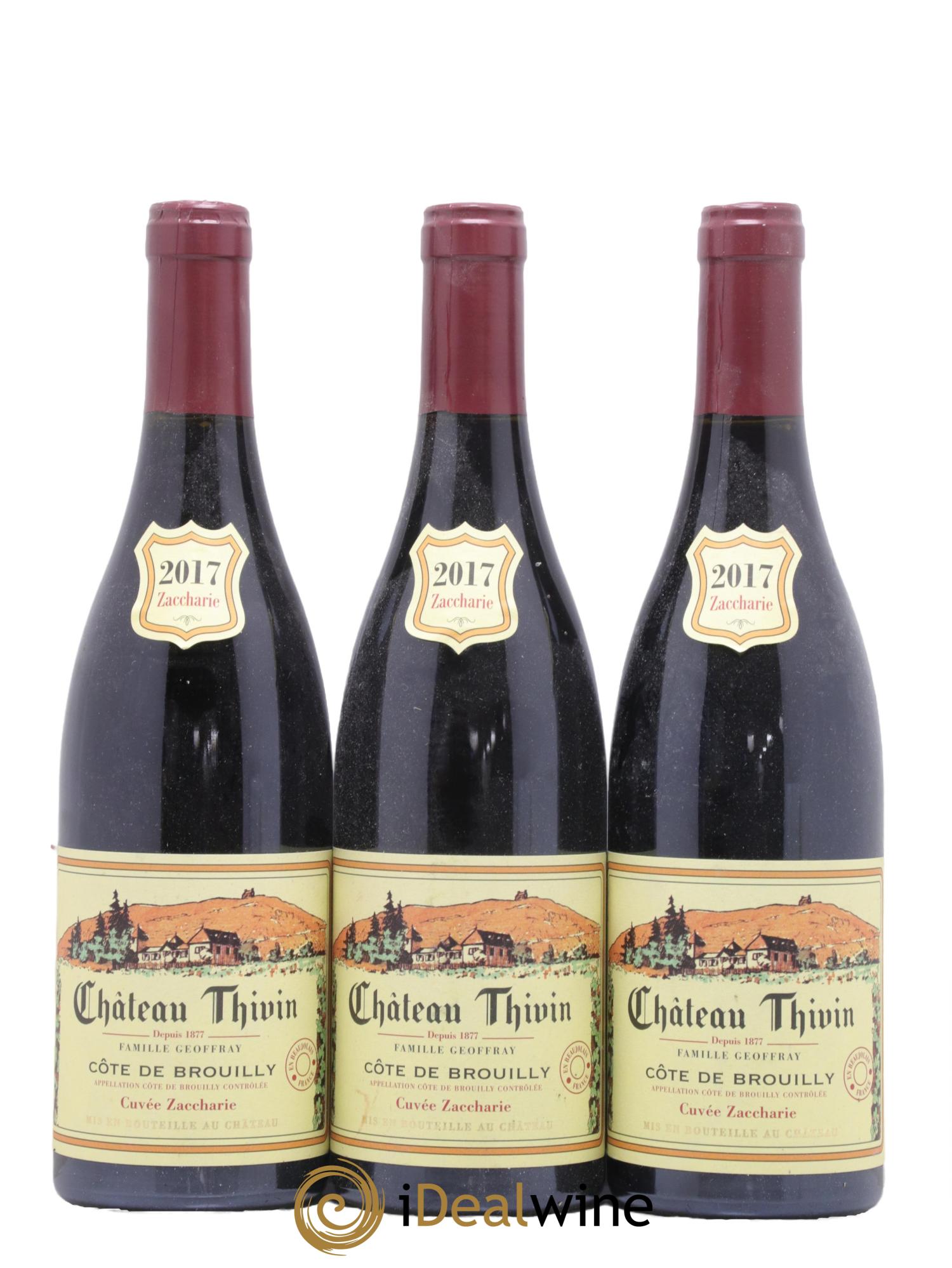 Côte de Brouilly Cuvée Zaccharie Château Thivin 2017 - Lot de 3 bouteilles - 0
