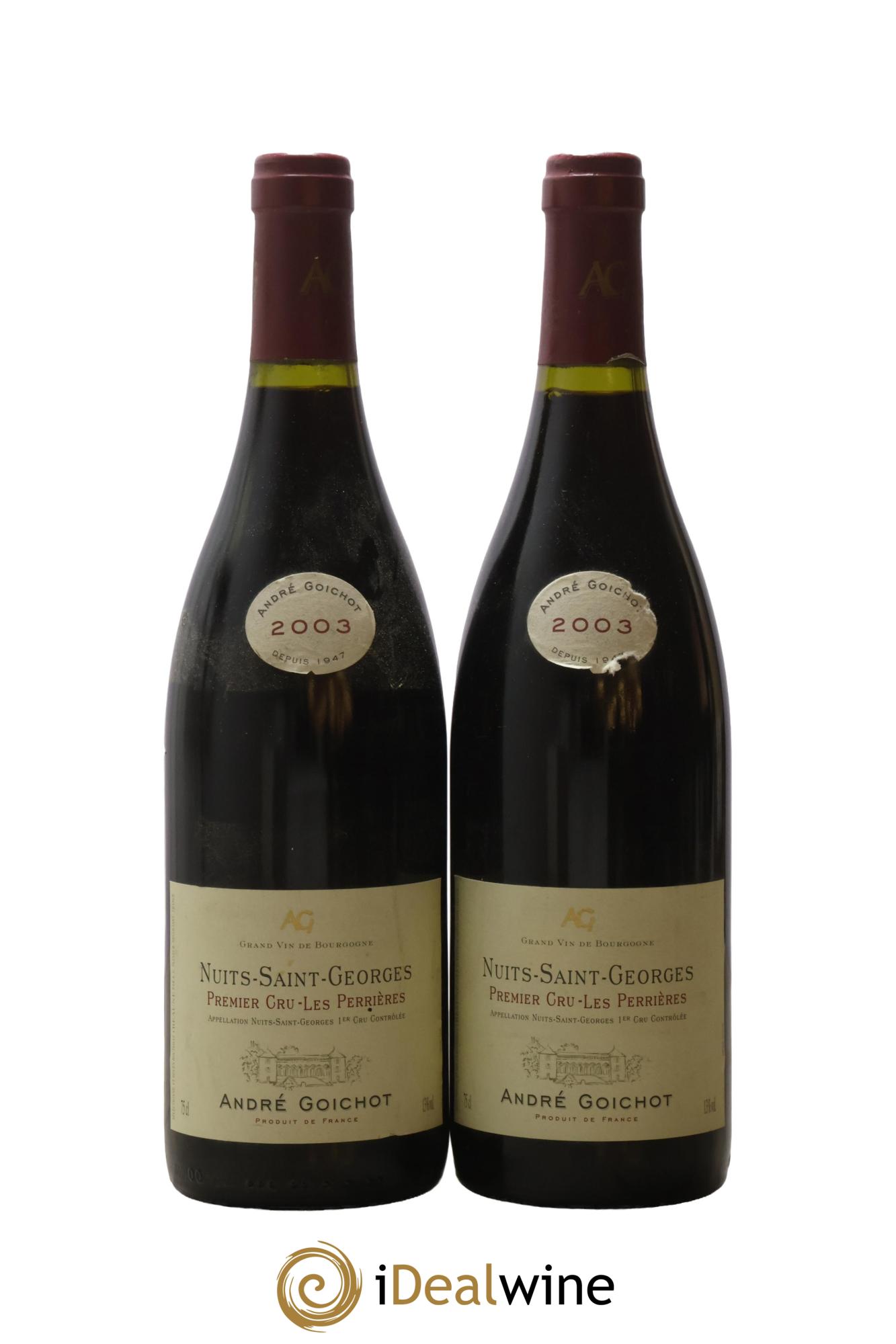 Nuits-Saint-Georges 1er Cru Les Perrières André Goichot 2003 - Lot de 2 bouteilles - 0