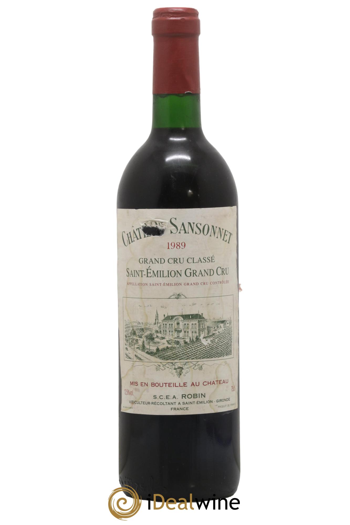 Château Sansonnet Grand Cru Classé 1989 - Lot de 1 bouteille - 0