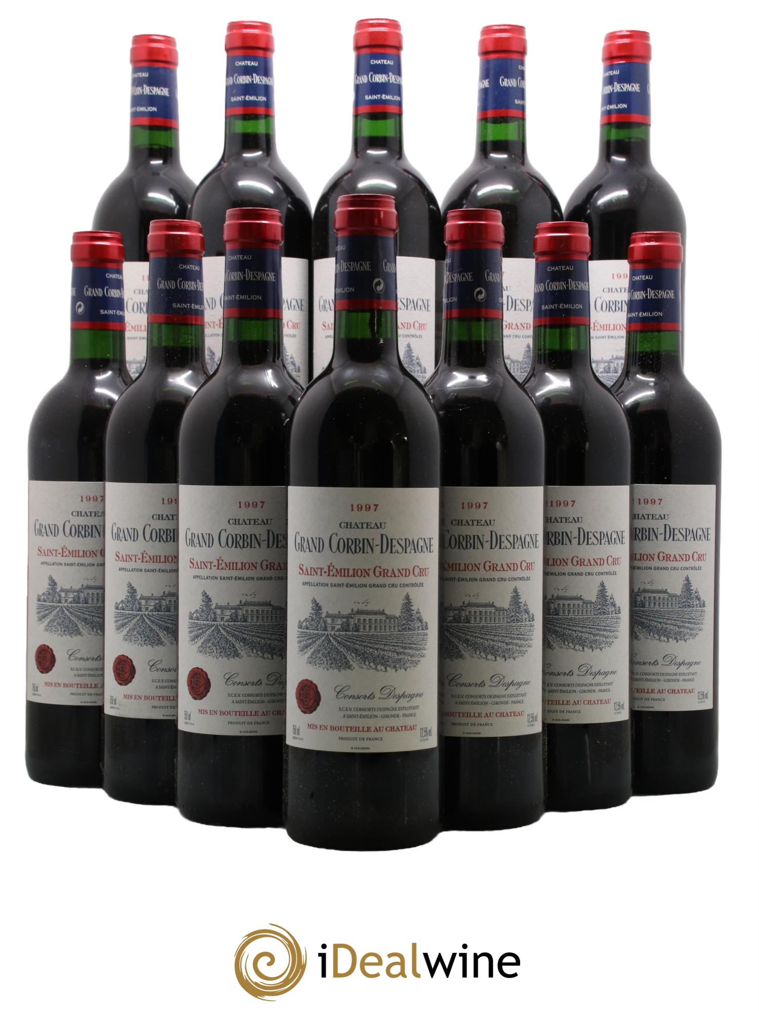 Château Grand Corbin Despagne Grand Cru Classé 1997 - Lot de 12 bouteilles - 0
