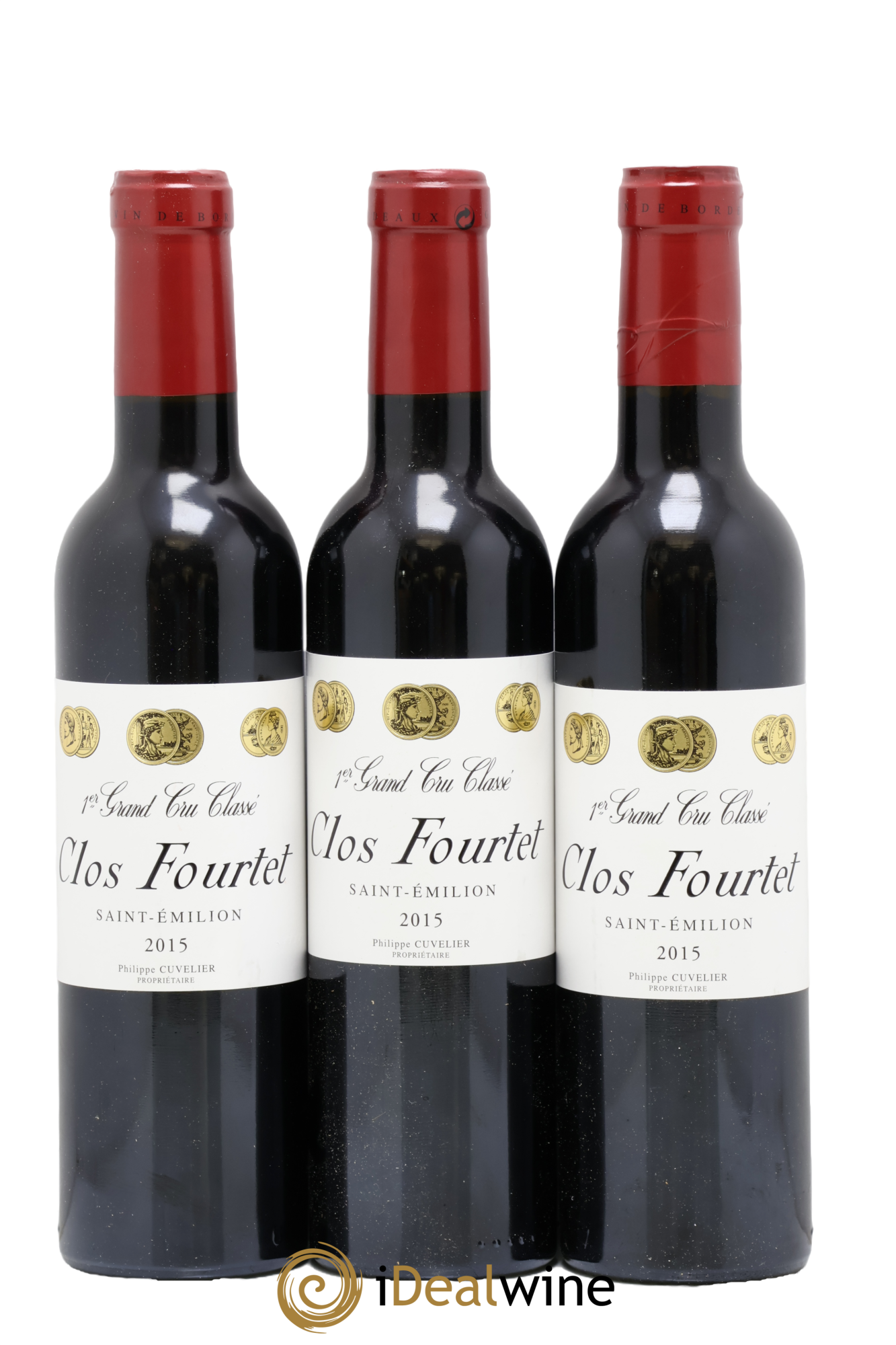 Clos Fourtet 1er Grand Cru Classé B 2015 - Lot of 3 half-bottles - 0