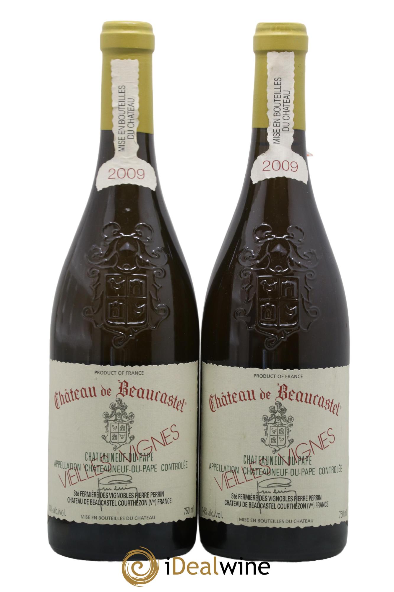 Châteauneuf-du-Pape Château de Beaucastel Vieilles vignes Roussanne Famille Perrin 2009 - Lot de 2 bouteilles - 0