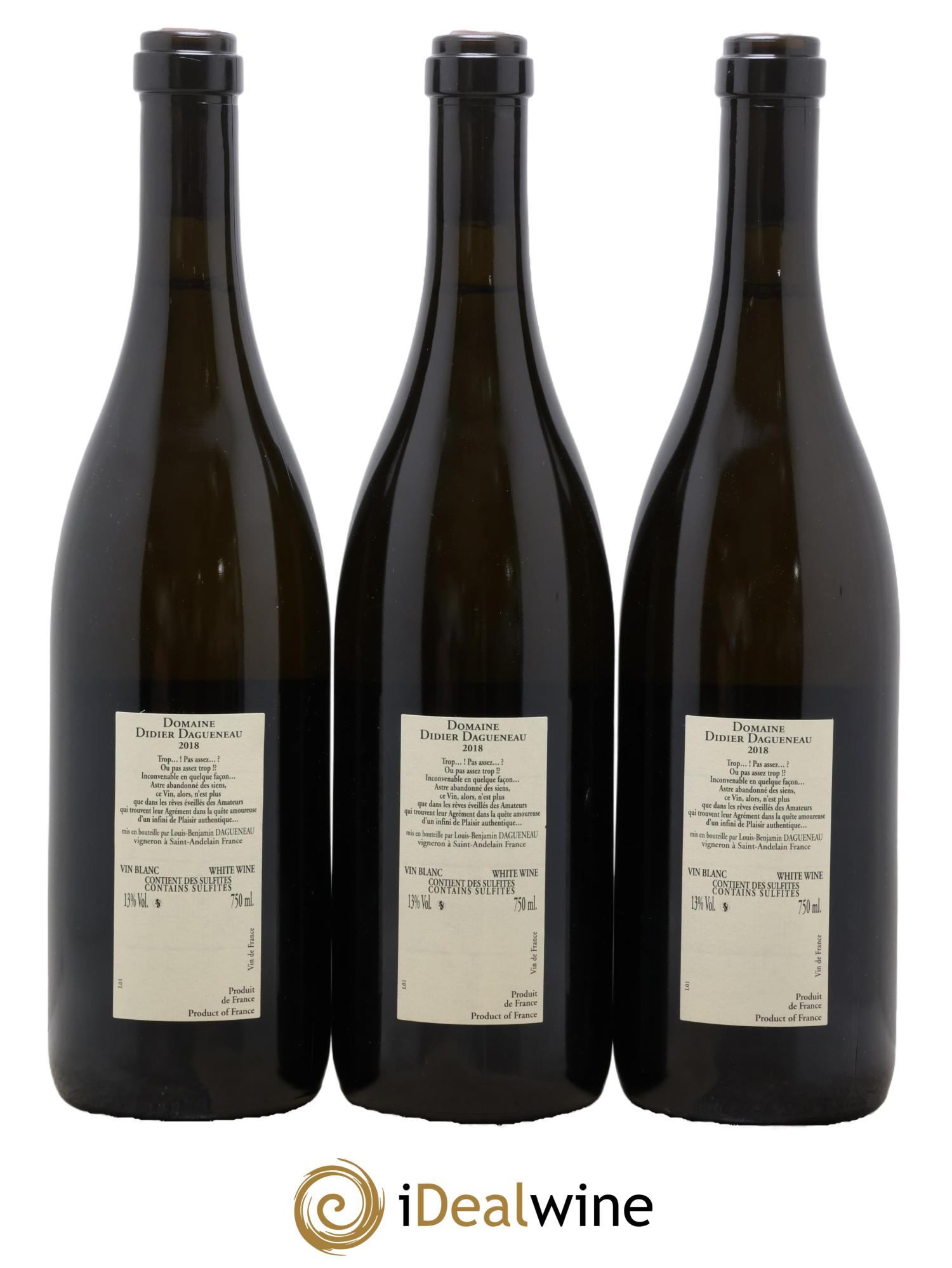 Vin de France Blanc Etc Dagueneau (Domaine Didier - Louis-Benjamin) 2018 - Lot de 3 bouteilles - 1