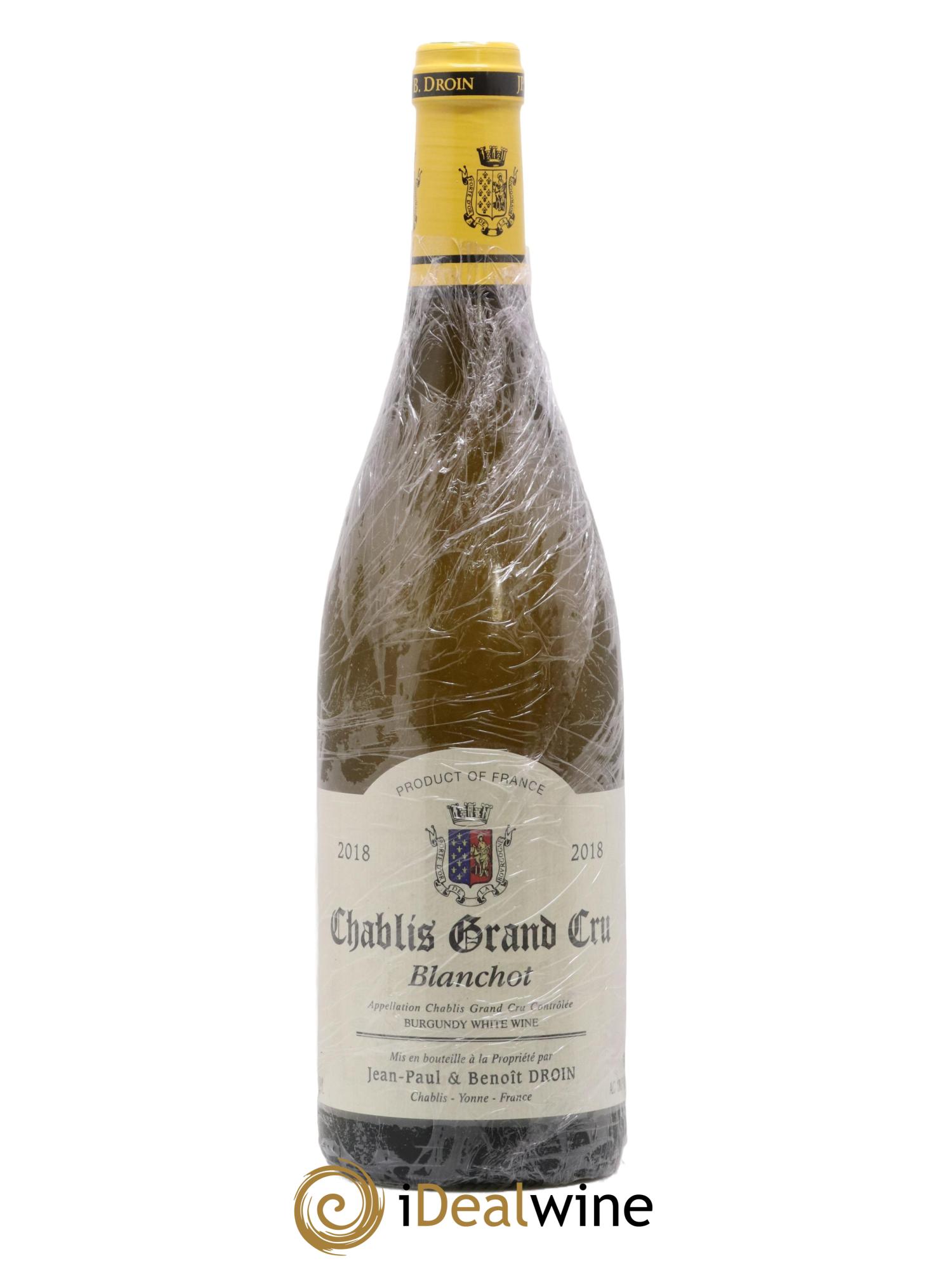 Chablis Grand Cru Blanchot Jean-Paul & Benoît Droin (Domaine) 2018 - Lot of 1 bottle - 0