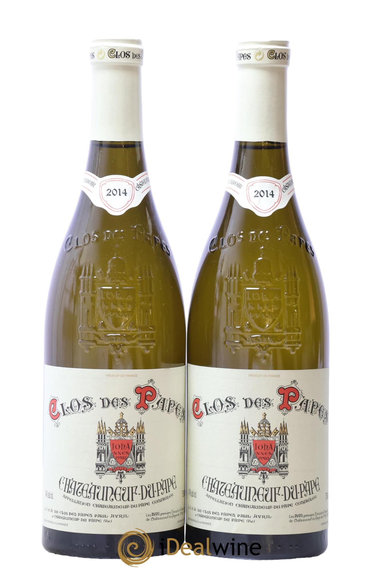 Châteauneuf-du-Pape Clos des Papes - Paul Avril 2014 - Lot de 2 bouteilles - 0