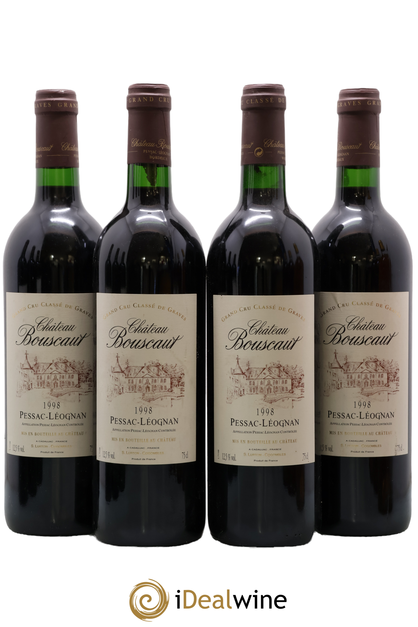 Château Bouscaut Cru Classé de Graves 1998 - Lot de 4 bouteilles - 0