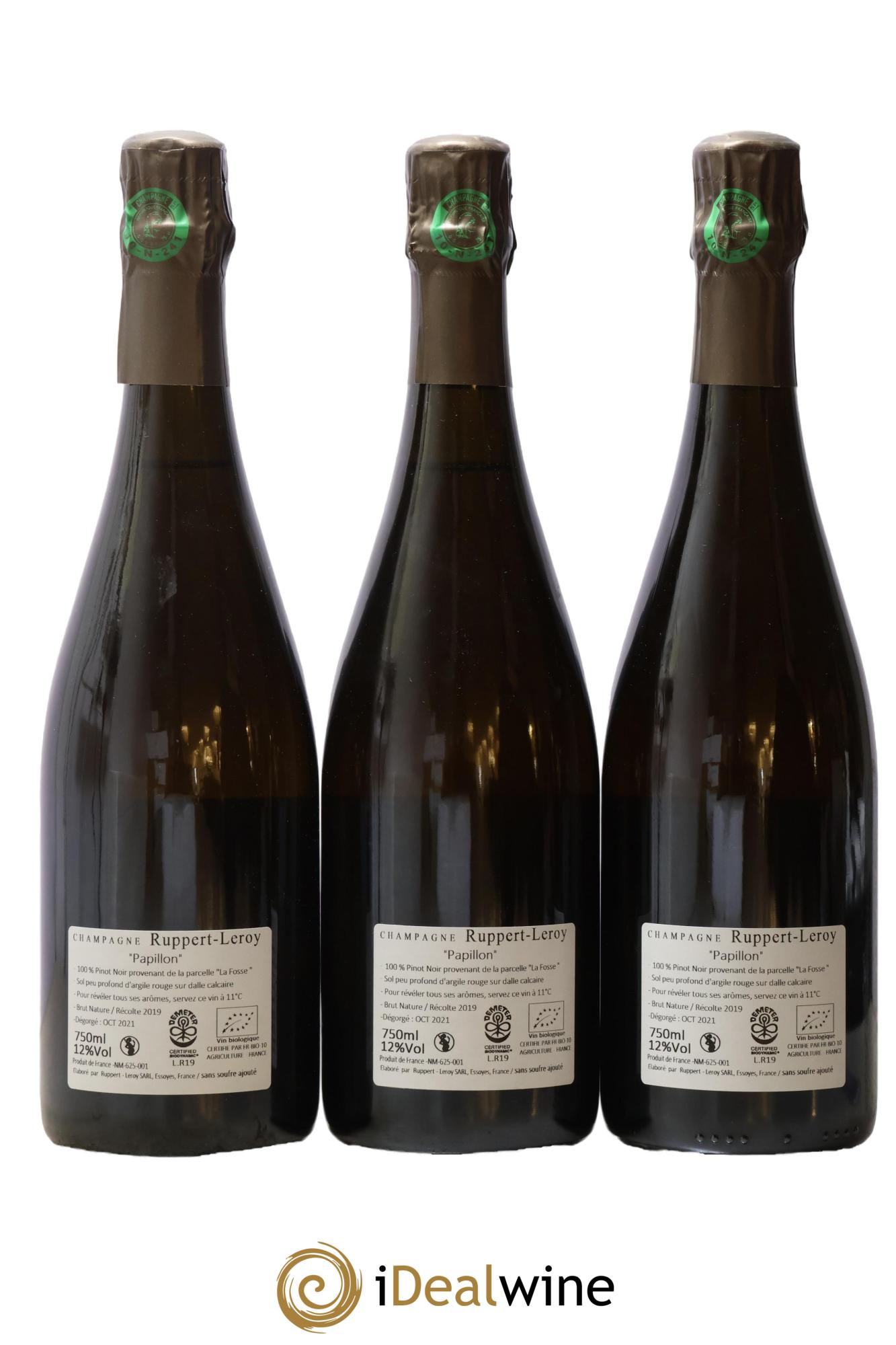 Papillon Brut Nature Ruppert-Leroy (Domaine) 2019 - Lot of 3 bottles - 1
