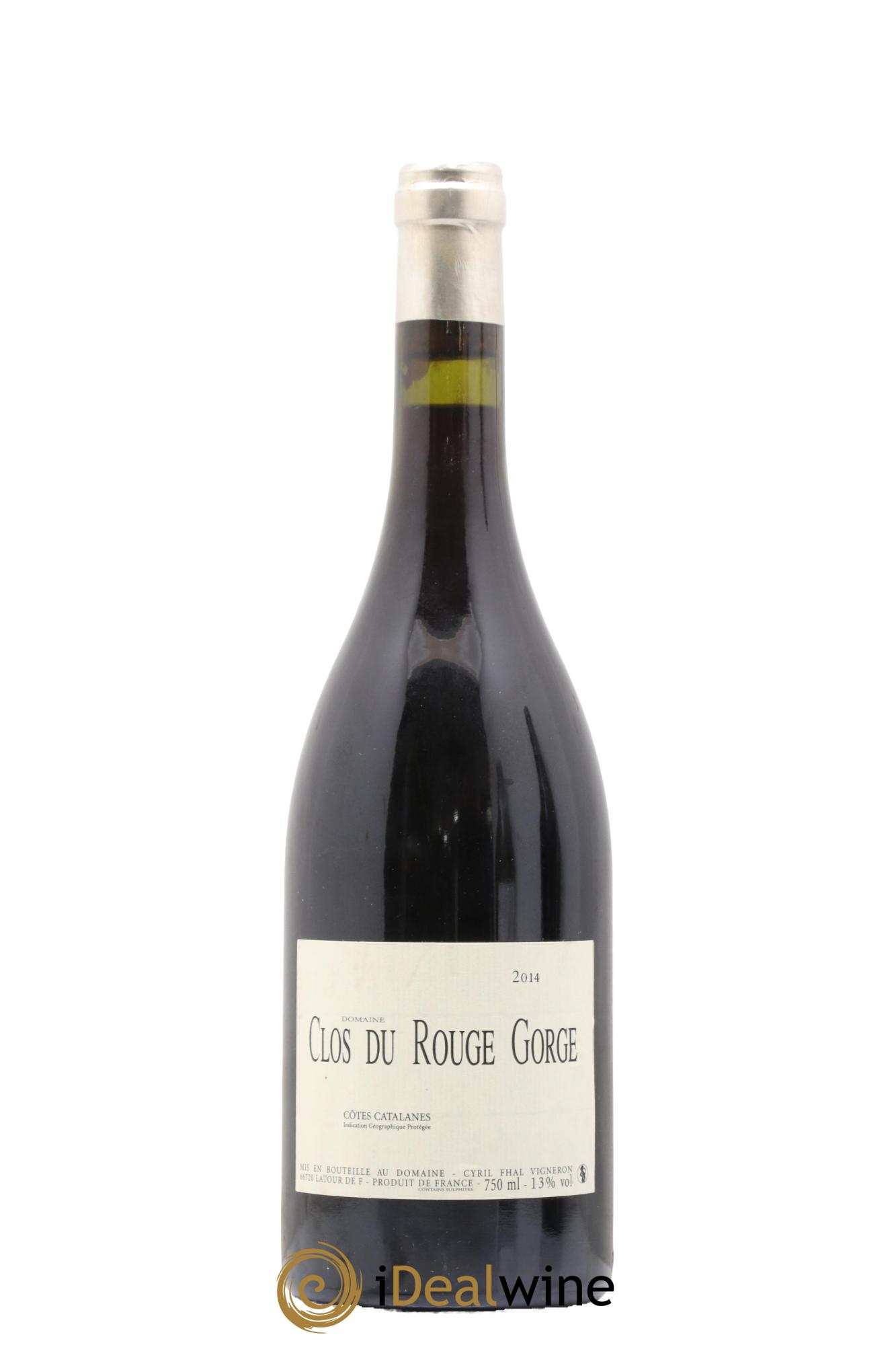 Côtes Catalanes Clos du Rouge Gorge Vieilles Vignes Cyril Fhal Le Clos Clos du Rouge Gorge 2014 - Lot de 1 bouteille - 0