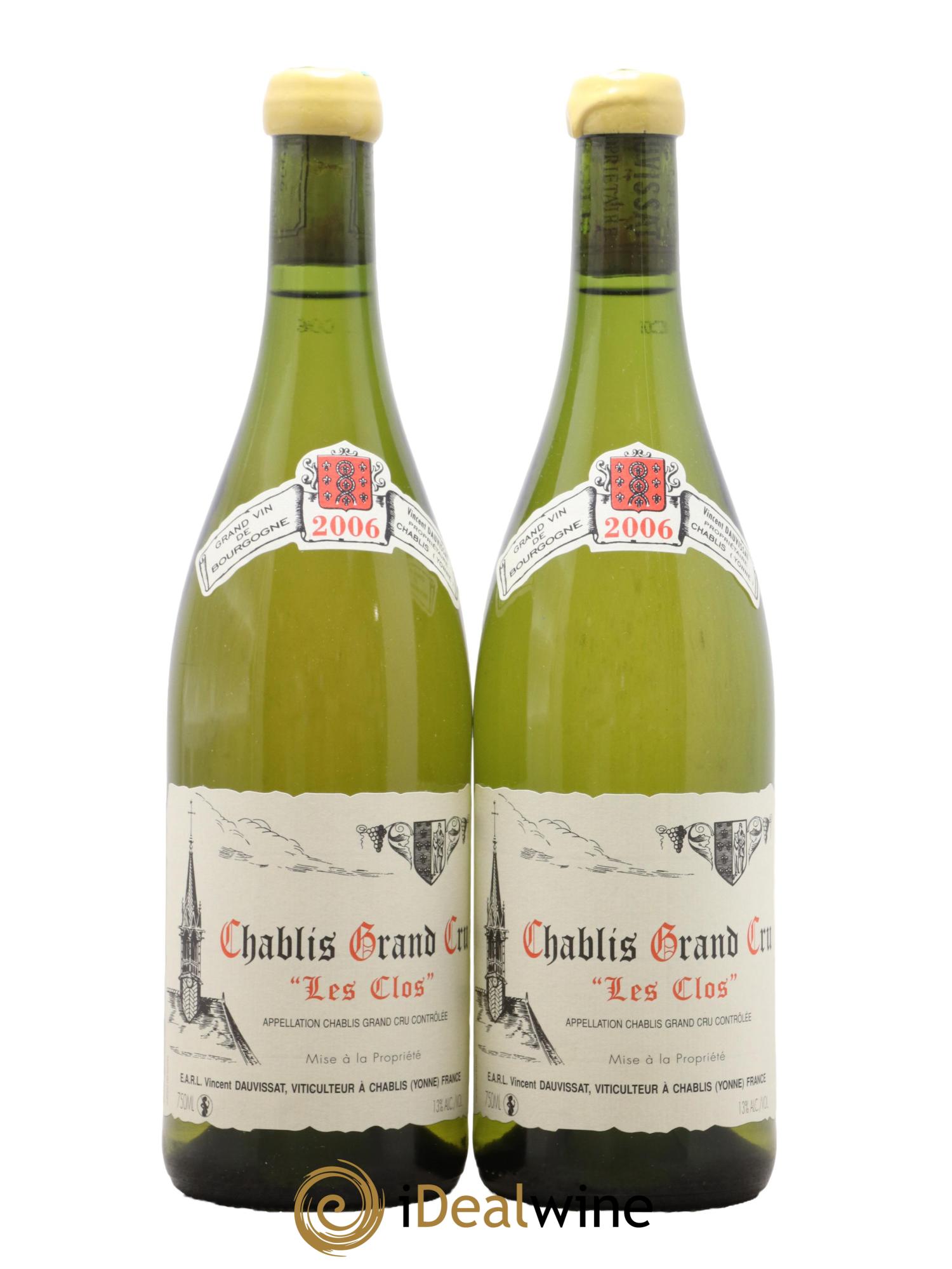 Chablis Grand Cru Les Clos Vincent Dauvissat (Domaine) 2006 - Lot de 2 bouteilles - 0