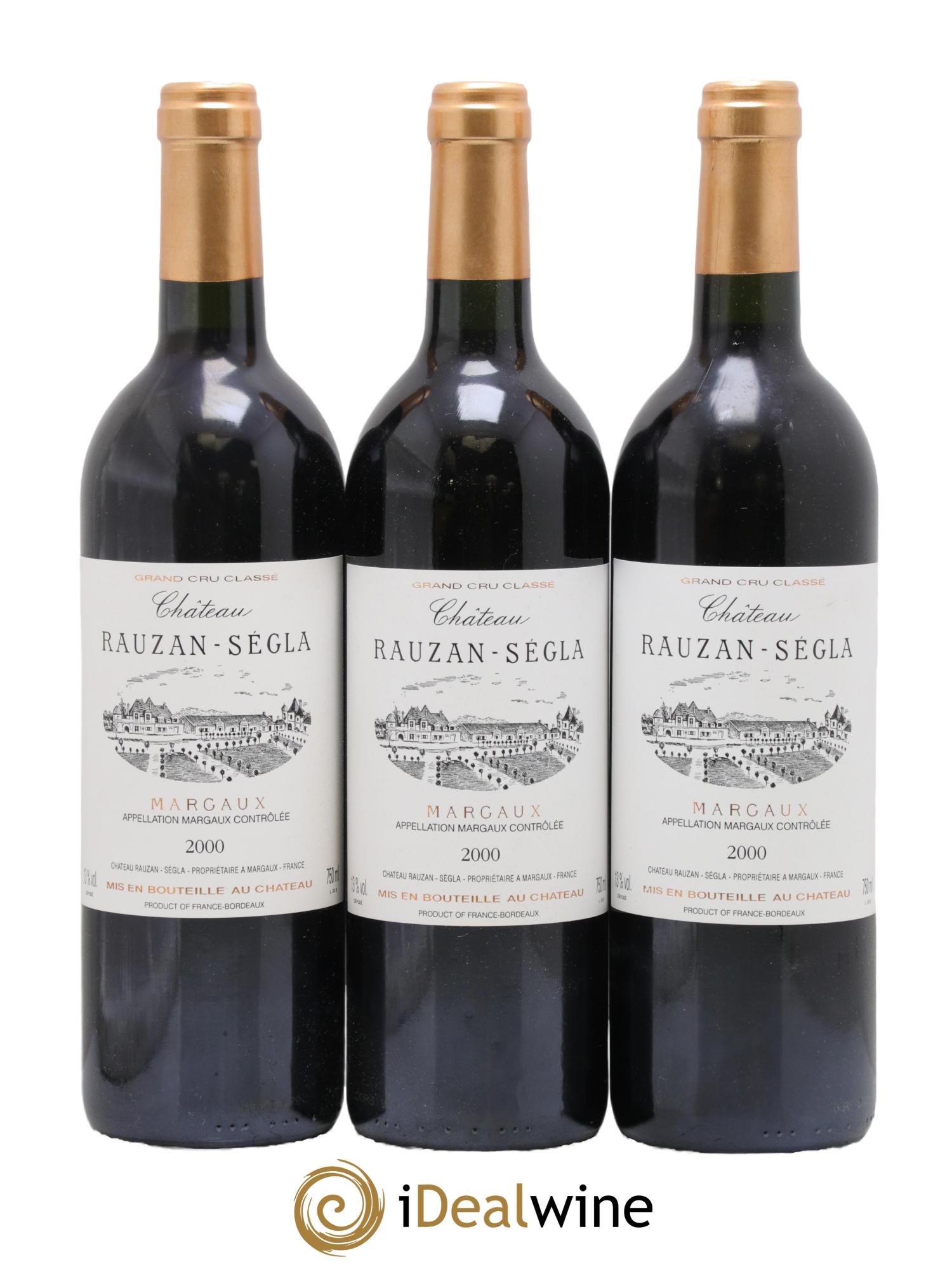 Château Rauzan Ségla Grand Cru Classé 2000 - Lotto di 3 bottiglie - 0