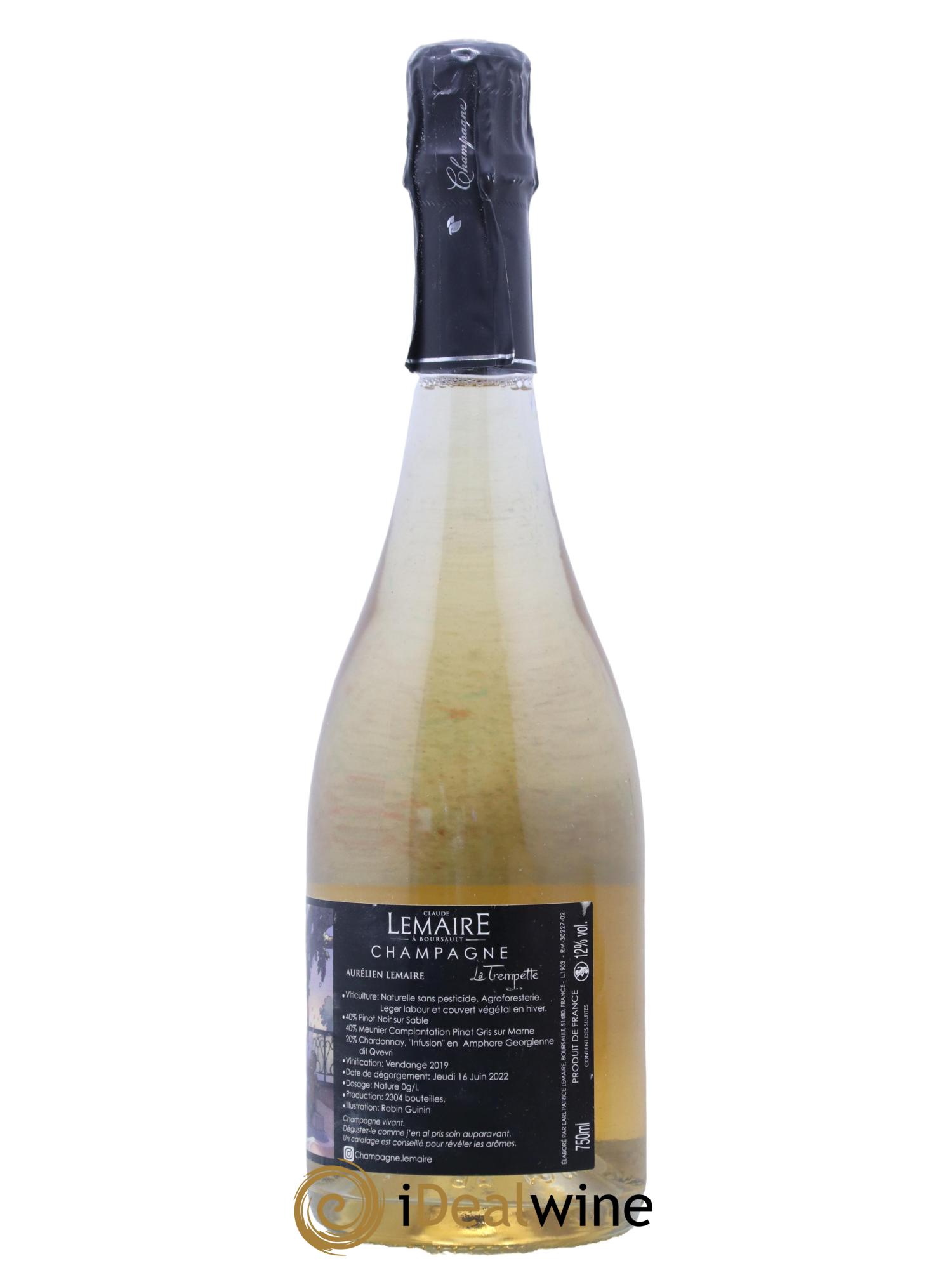 Champagne La Trempette Maison Aurelien Lemaire 2019 - Lot de 1 bouteille - 1