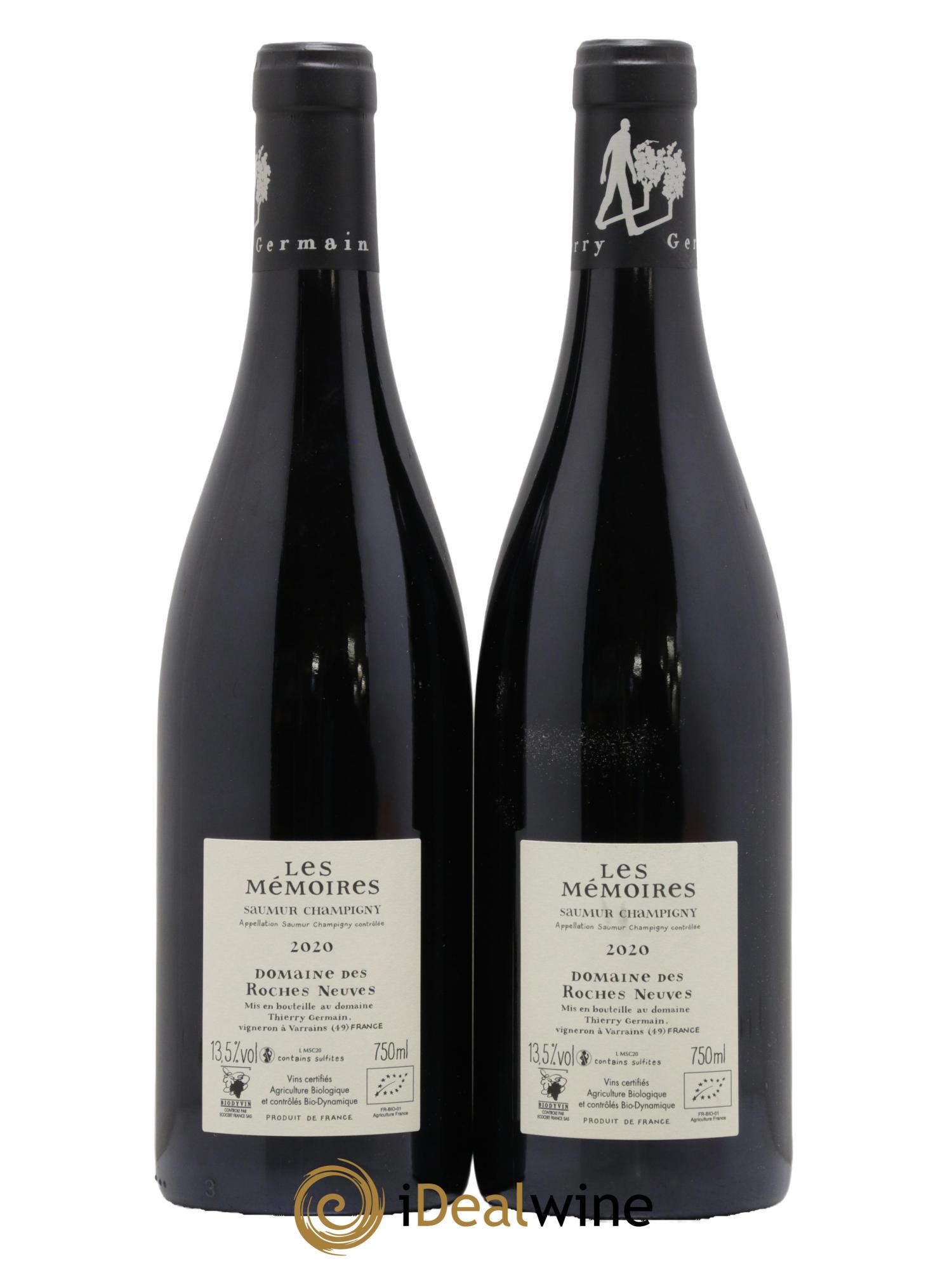 Saumur-Champigny Les Mémoires Domaine des Roches Neuves - Thierry Germain 2020 - Lot of 2 bottles - 1