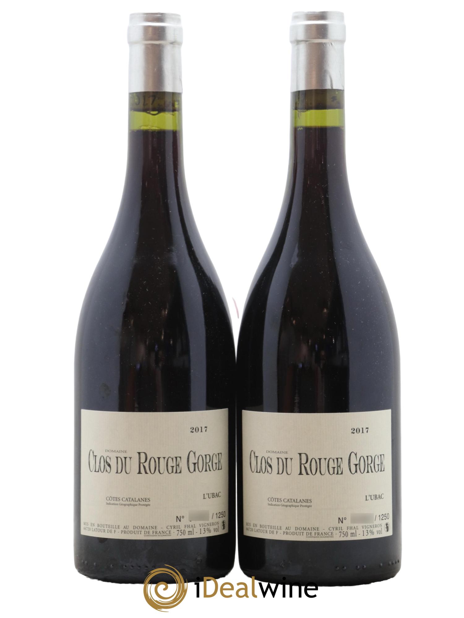 Côtes Catalanes Clos du Rouge Gorge L'Ubac Cyril Fhal 2017 - Lot de 2 bouteilles - 0