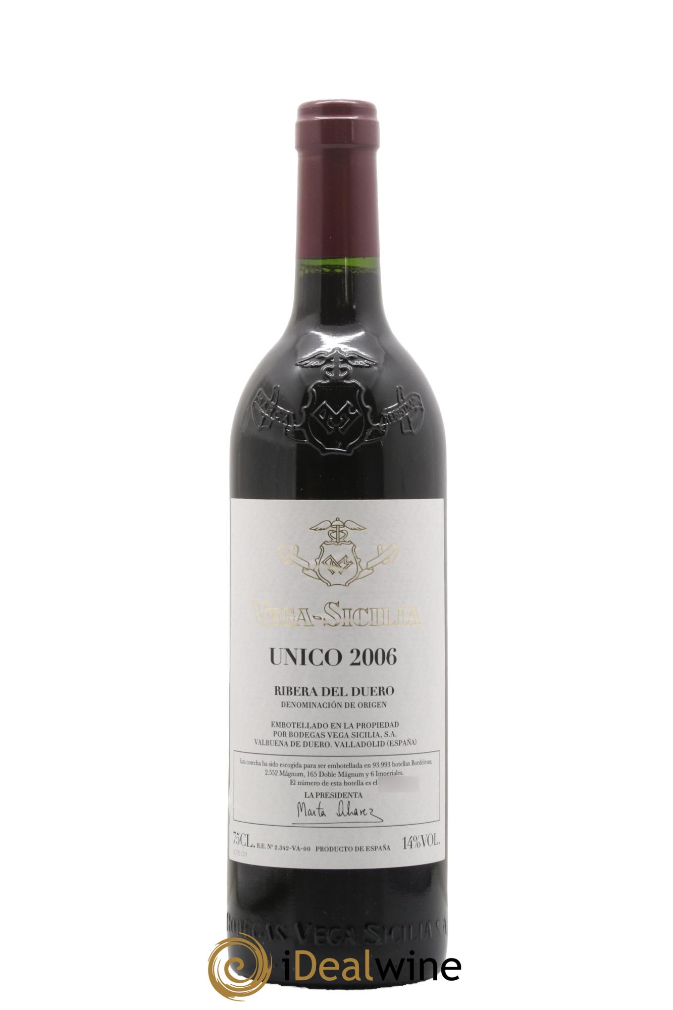 Ribera Del Duero DO Vega Sicilia Unico Famille Alvarez 2006 - Lot de 1 bouteille - 0