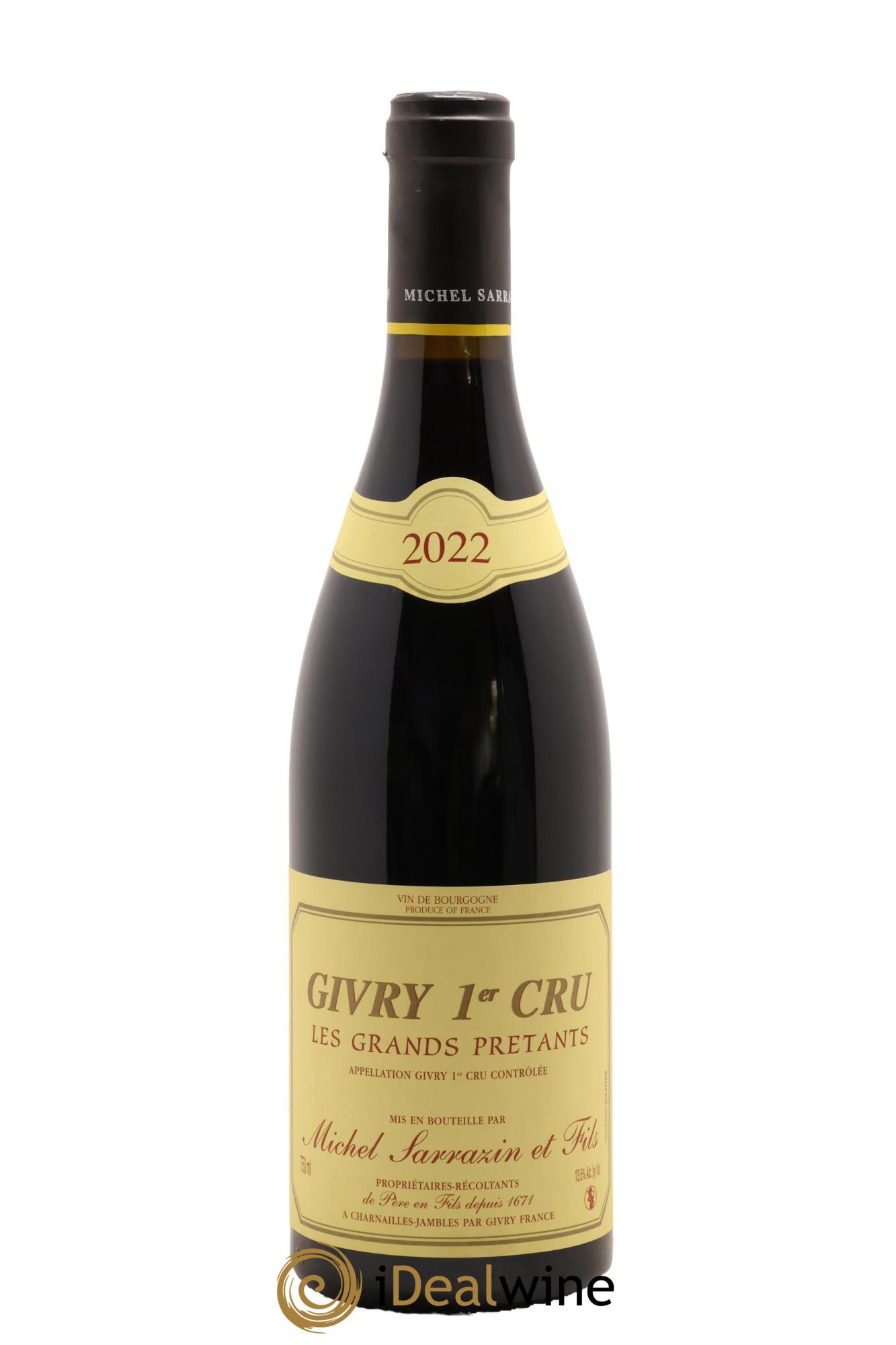 Givry 1er Cru Les Grands Pretants Michel Sarrazin et Fils 2022 - Lot de 1 bouteille - 0