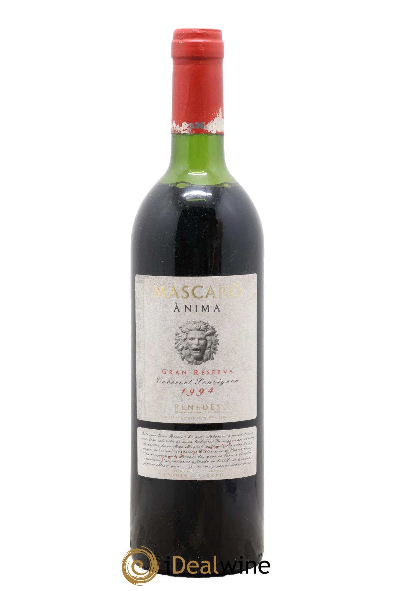 Penedes Anima Cabernet Sauvignon Gran Reserva Mascaro 1994 - Lot de 1 bouteille - 0