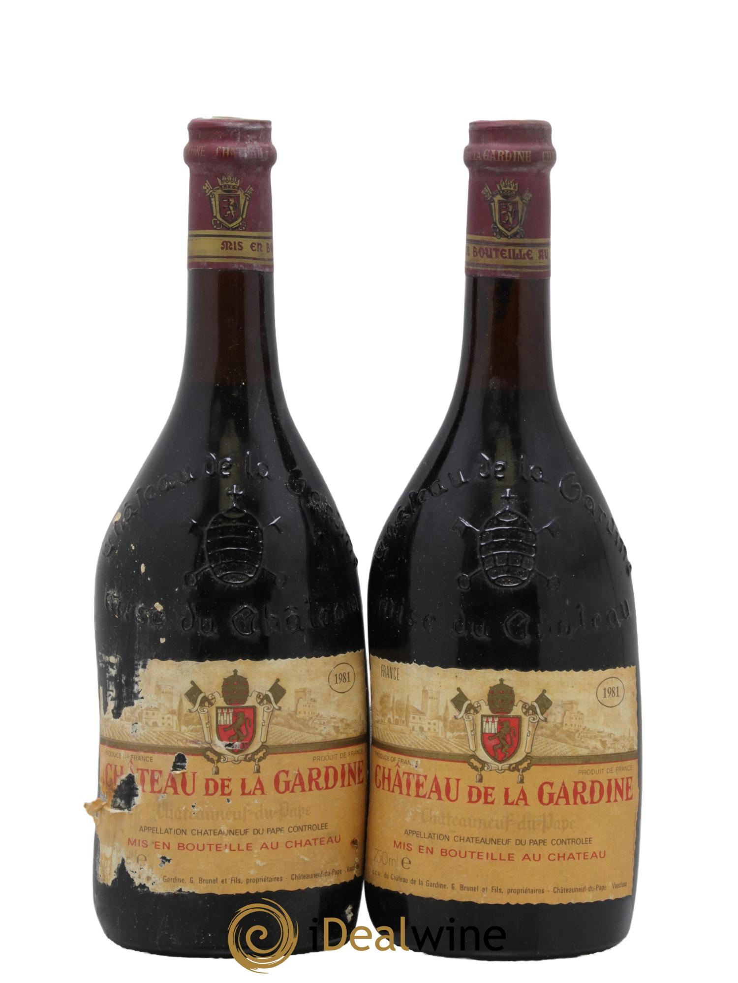 Châteauneuf-du-Pape Château de La Gardine Famille Brunel 1981 - Posten von 2 Flaschen - 0