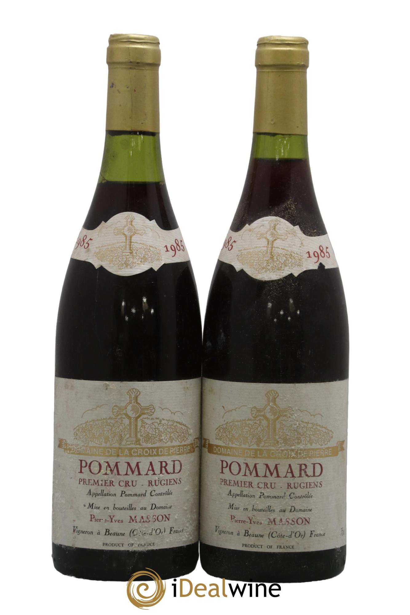 Pommard 1er Cru Rugiens Domaine De La Croix De Pierre Masson 1985 - Posten von 2 Flaschen - 0